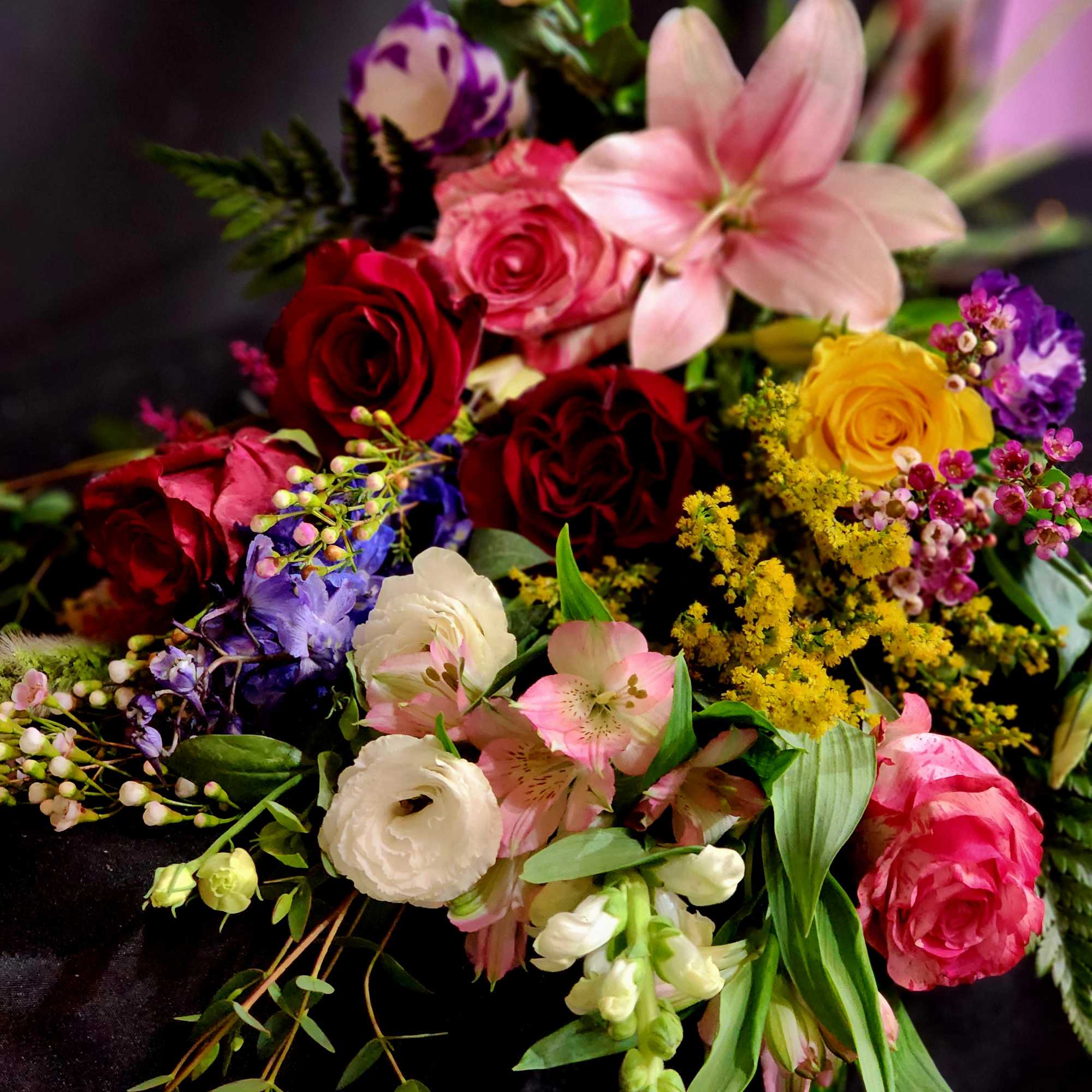 When you have enough vases at home....send a wrapped bouquet of seasonal