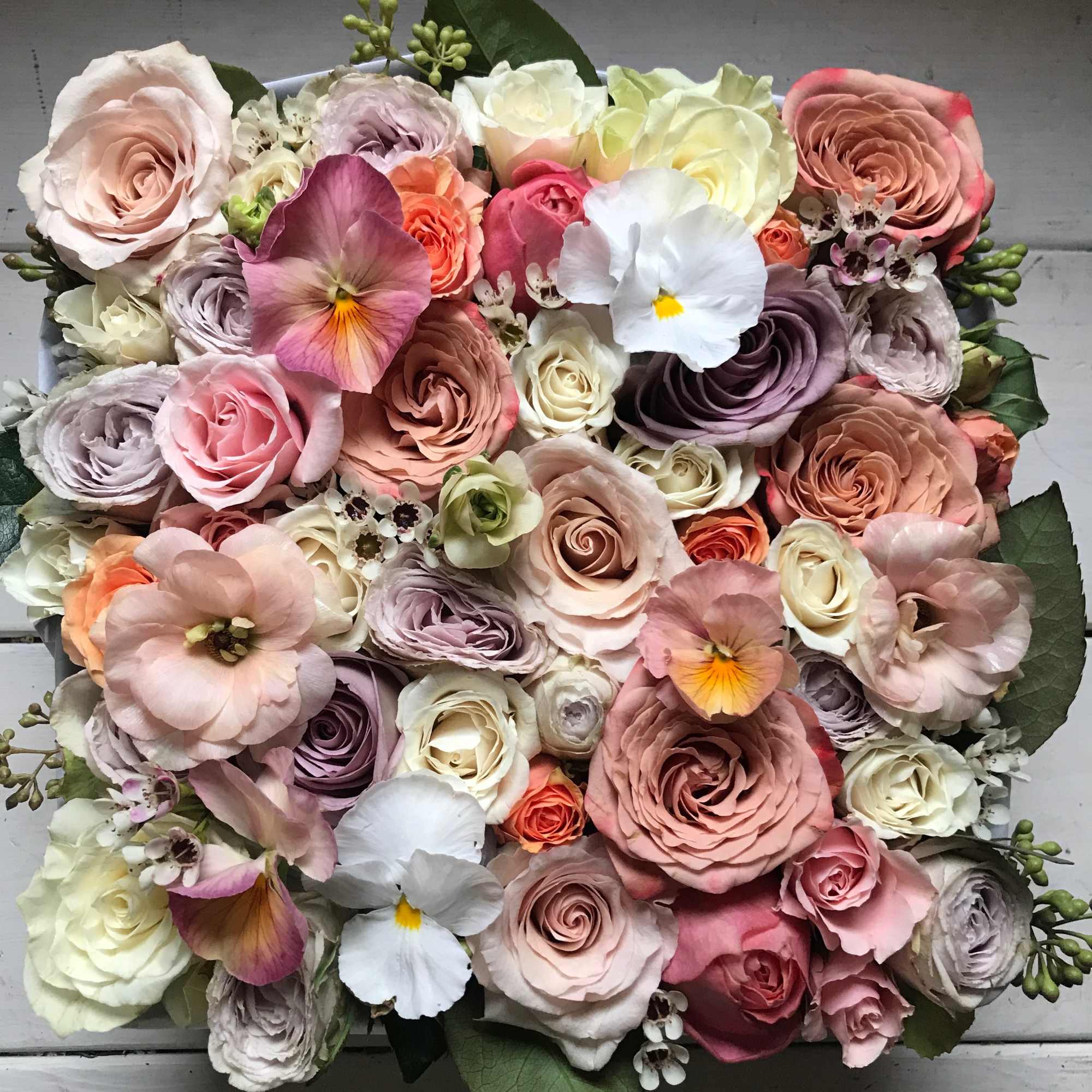Beautiful blooming signature Blomst flower box full of fresh flowers in a