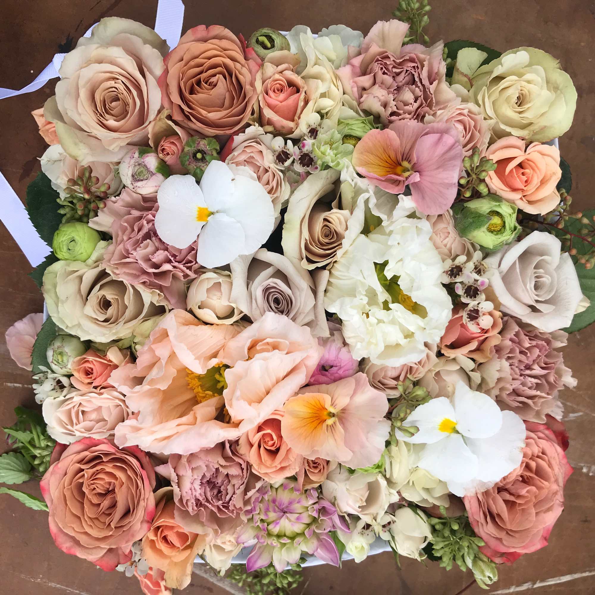 Beautiful blooming signature Blomst flower box full of fresh flowers in a