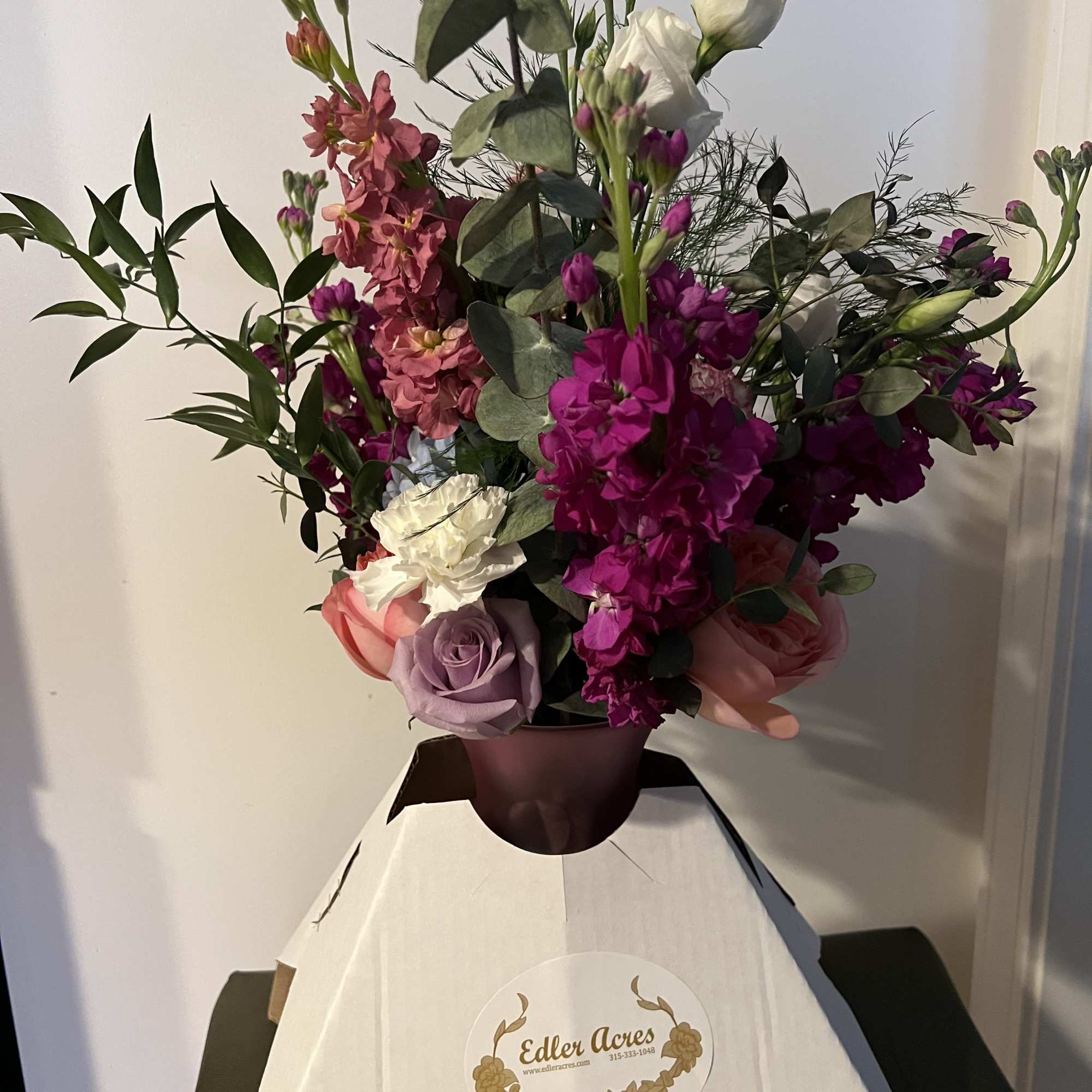 A beautiful arrangement of our Jewel toned flowers.  We will use