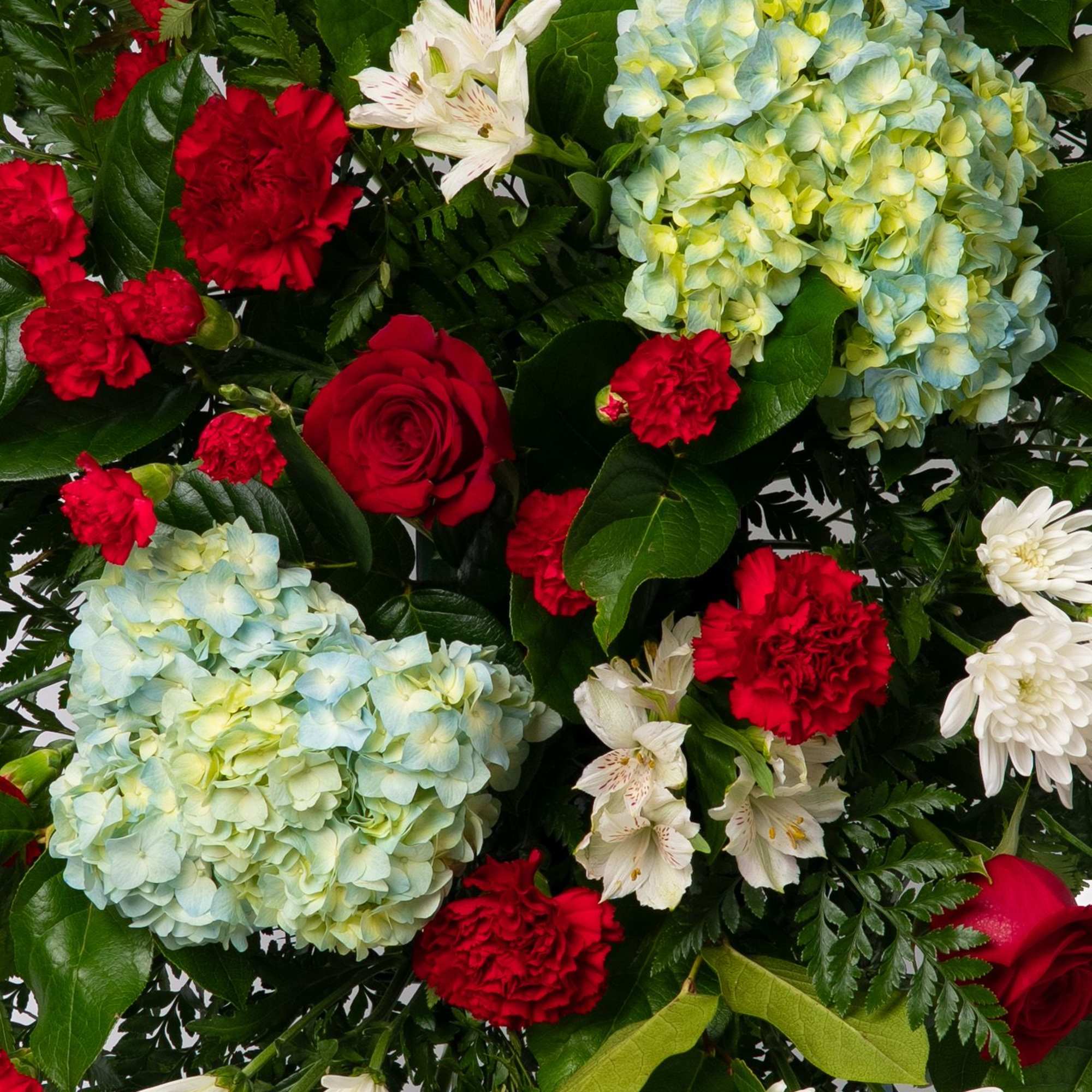 A bold and respectful standing tribute in a patriotic red, white, and