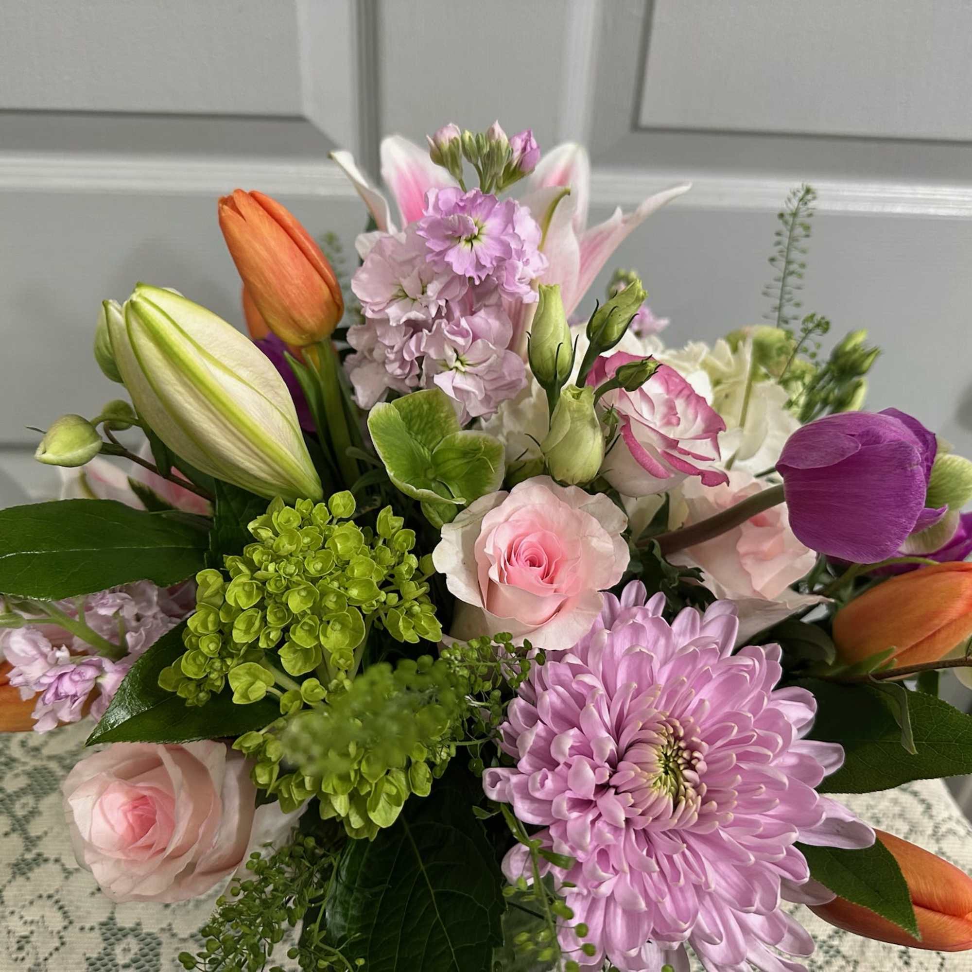 Assorted Roses, Assorted  Daisies,  Spray Roses, Assorted Seasaonal Flowers &amp;