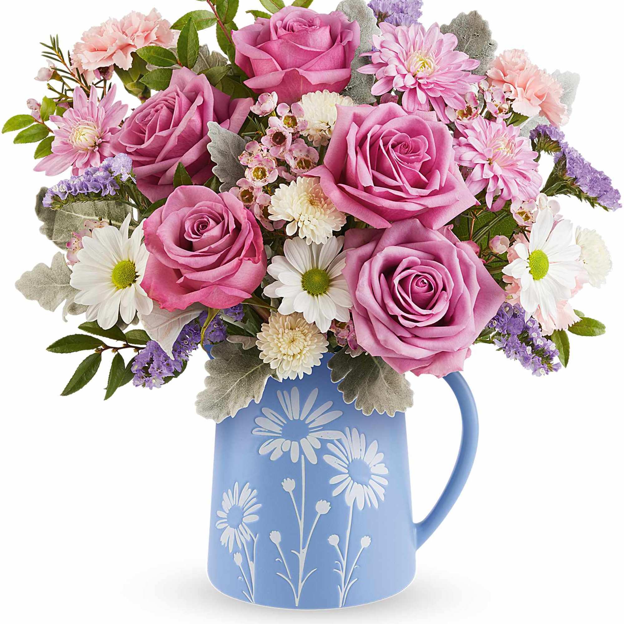 Soft and serene, Our Pastel Meadow Bouquet brings the beauty of a