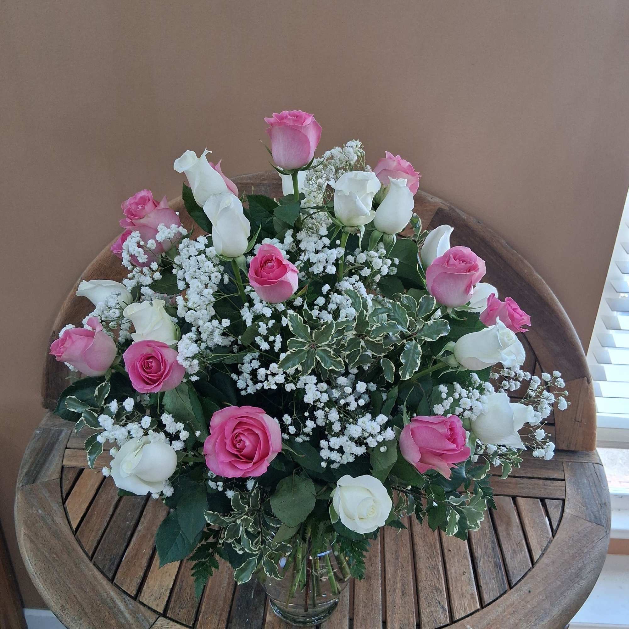 Pink and white roses