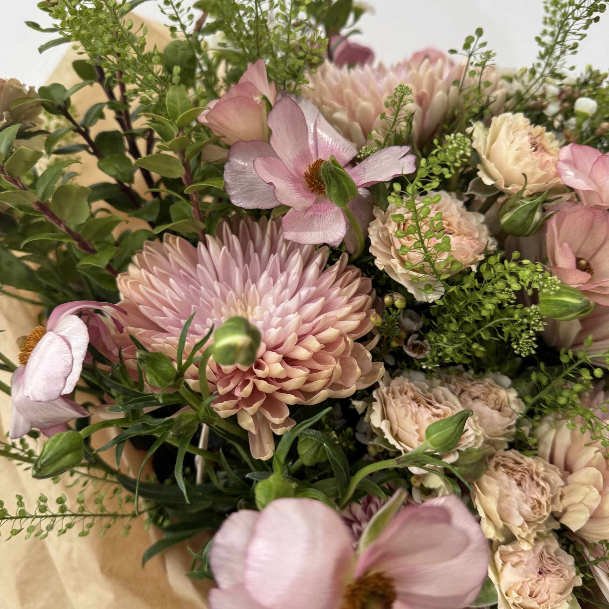 Peaches, pinks and greens.  The perfect gift to brighten that special