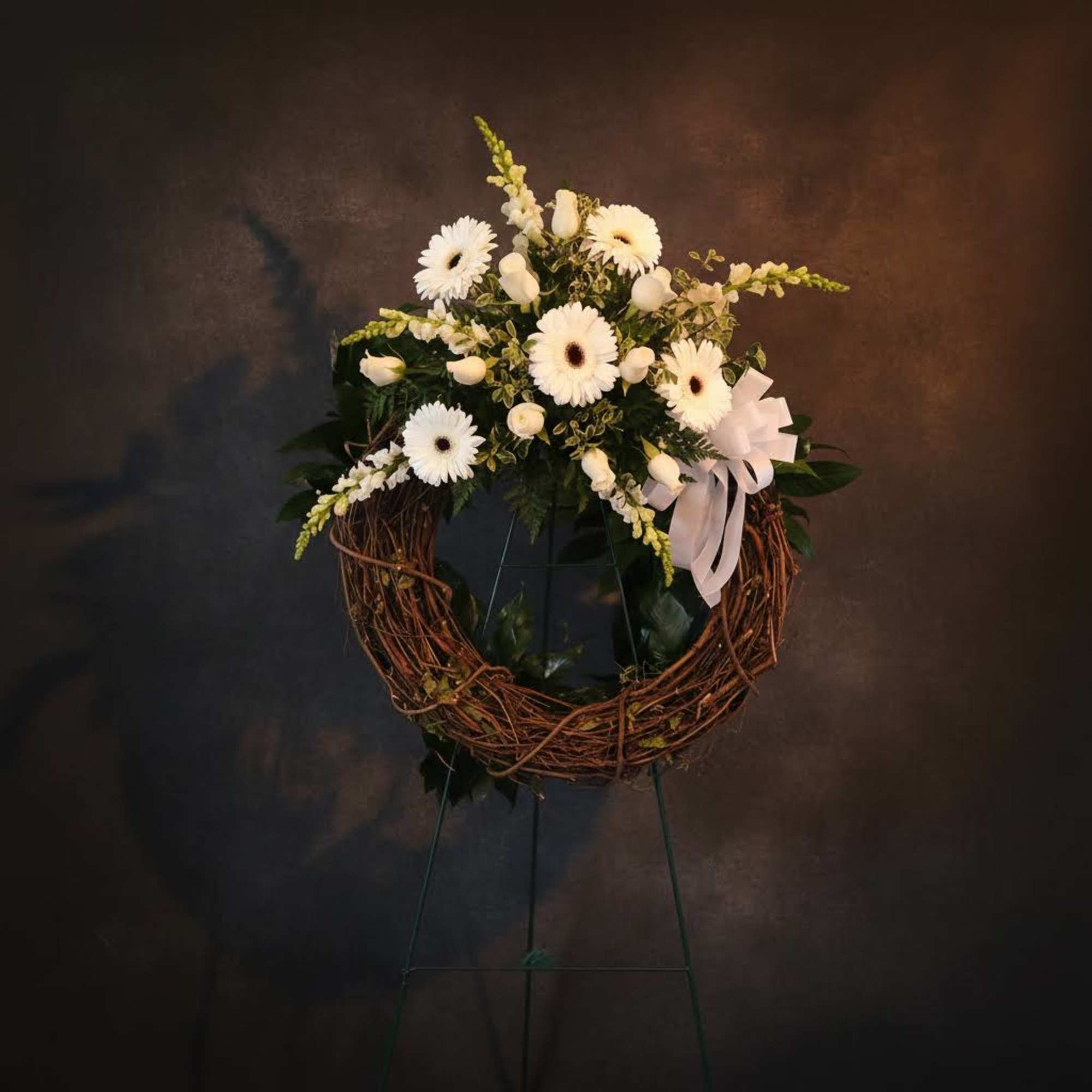 Grapevine Wreath White Flowers