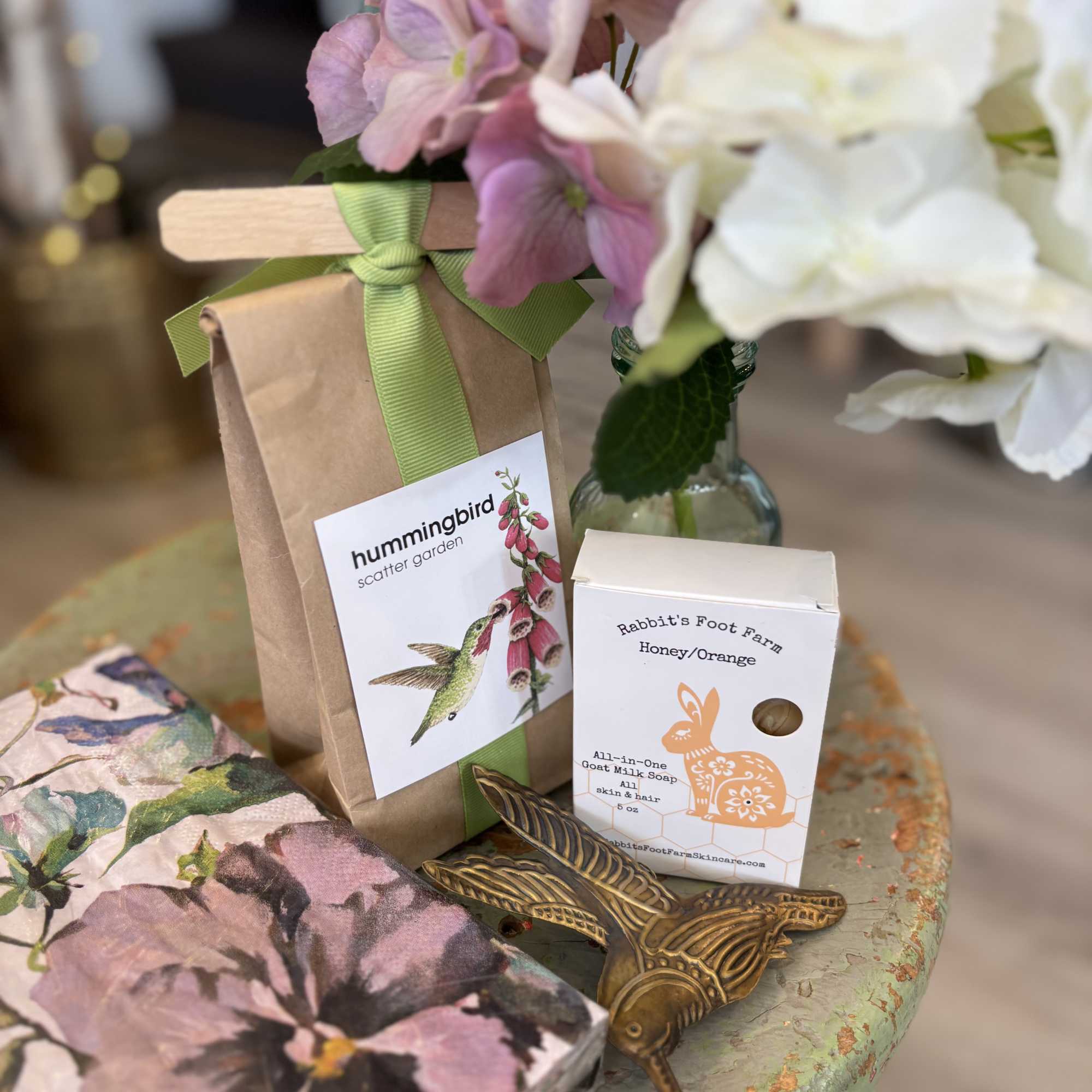 Hummingbirds are one our favorite all-star pollinators. This basket of garden delights