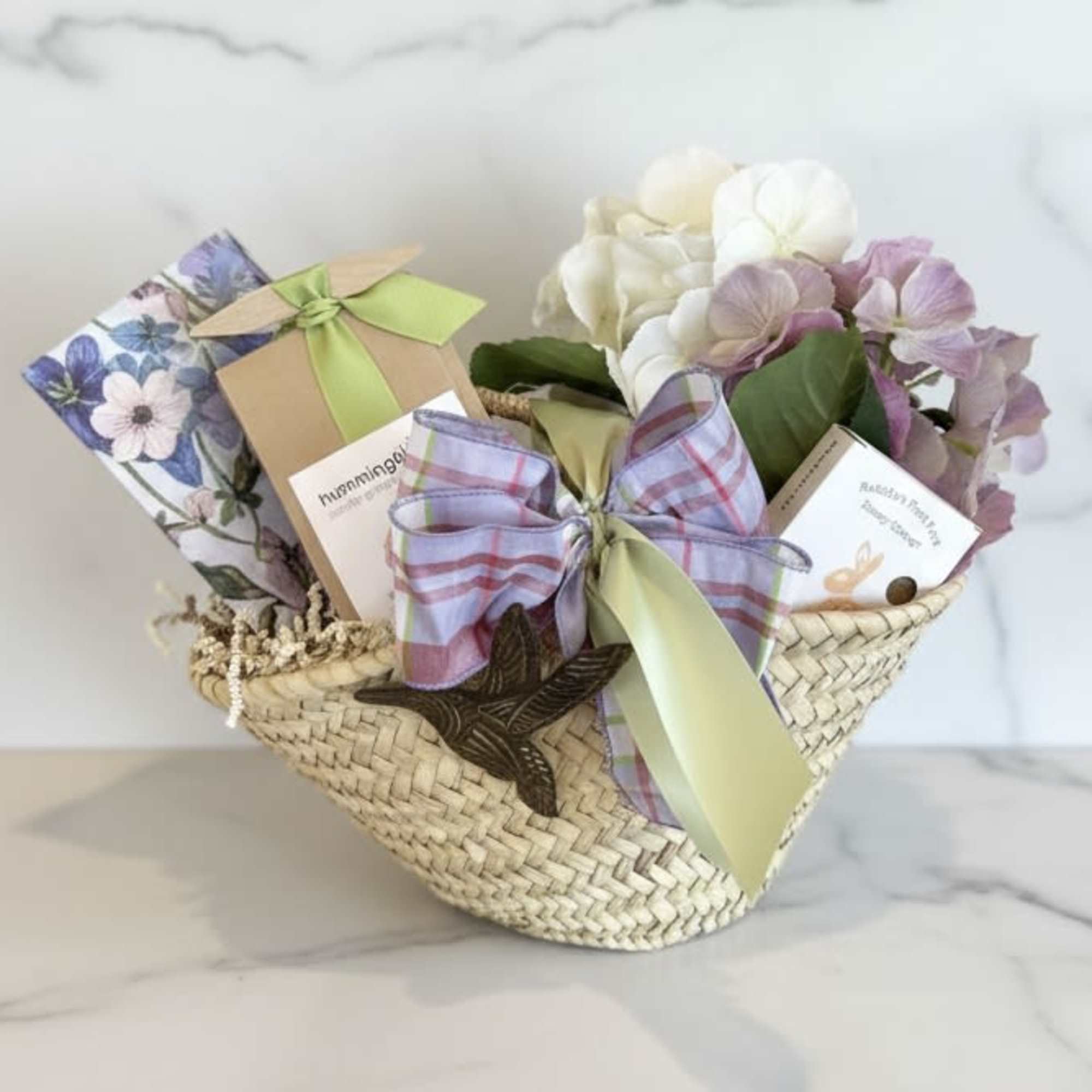 Hummingbirds are one our favorite all-star pollinators. This basket of garden delights