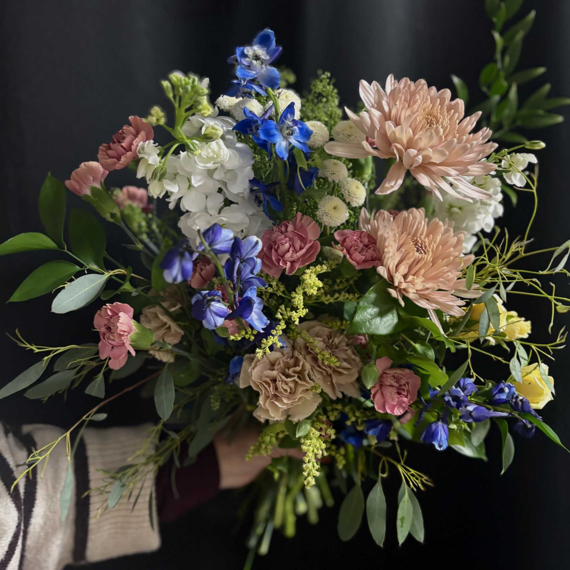 A soft Easter palette of whites, peachy taupes and yellow with a