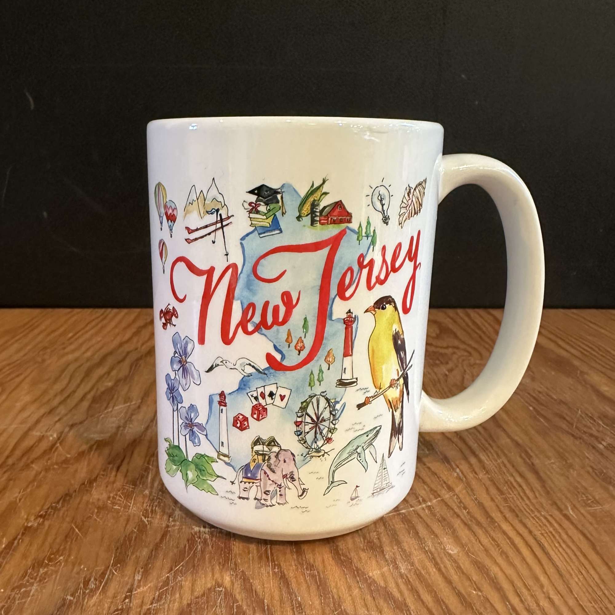 Celebrate local charm with this beautifully designed New Jersey-themed ceramic mug, filled