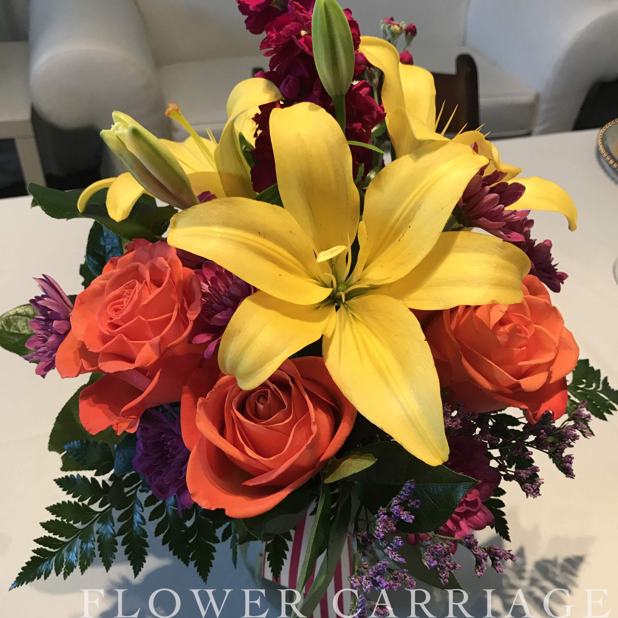 The brightest the biggest smile you will get, with this beautiful bouquet.
Lilies