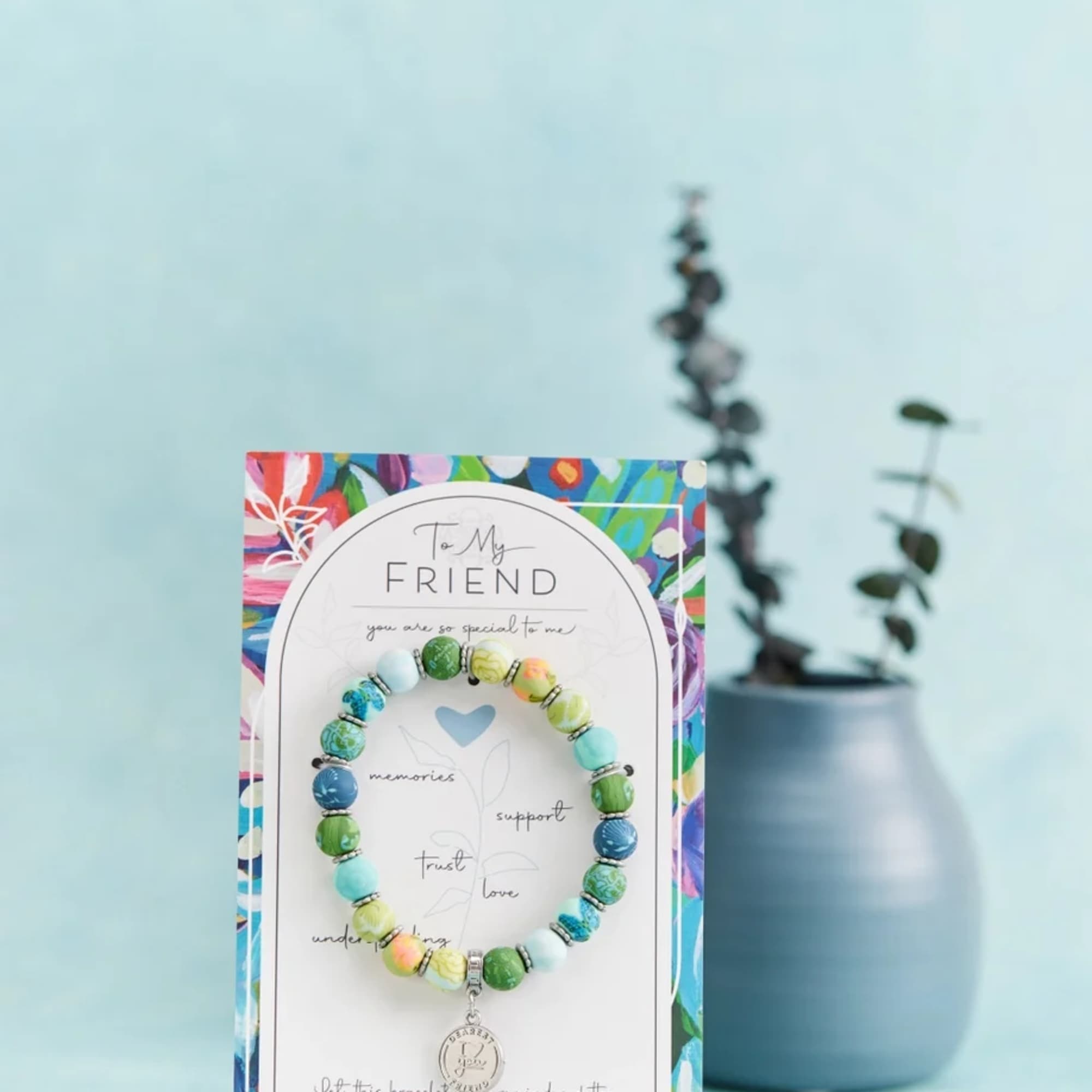 These clay bracelets are handmade, each bead its own work of art!