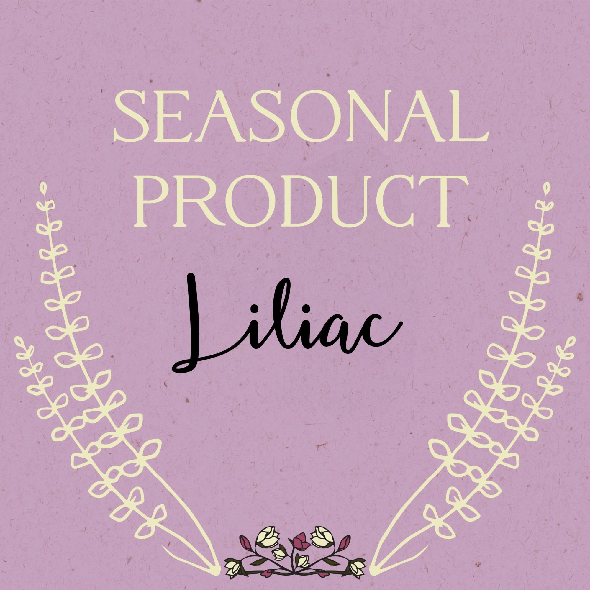 Lilac seasonal product sign with decorative floral border
