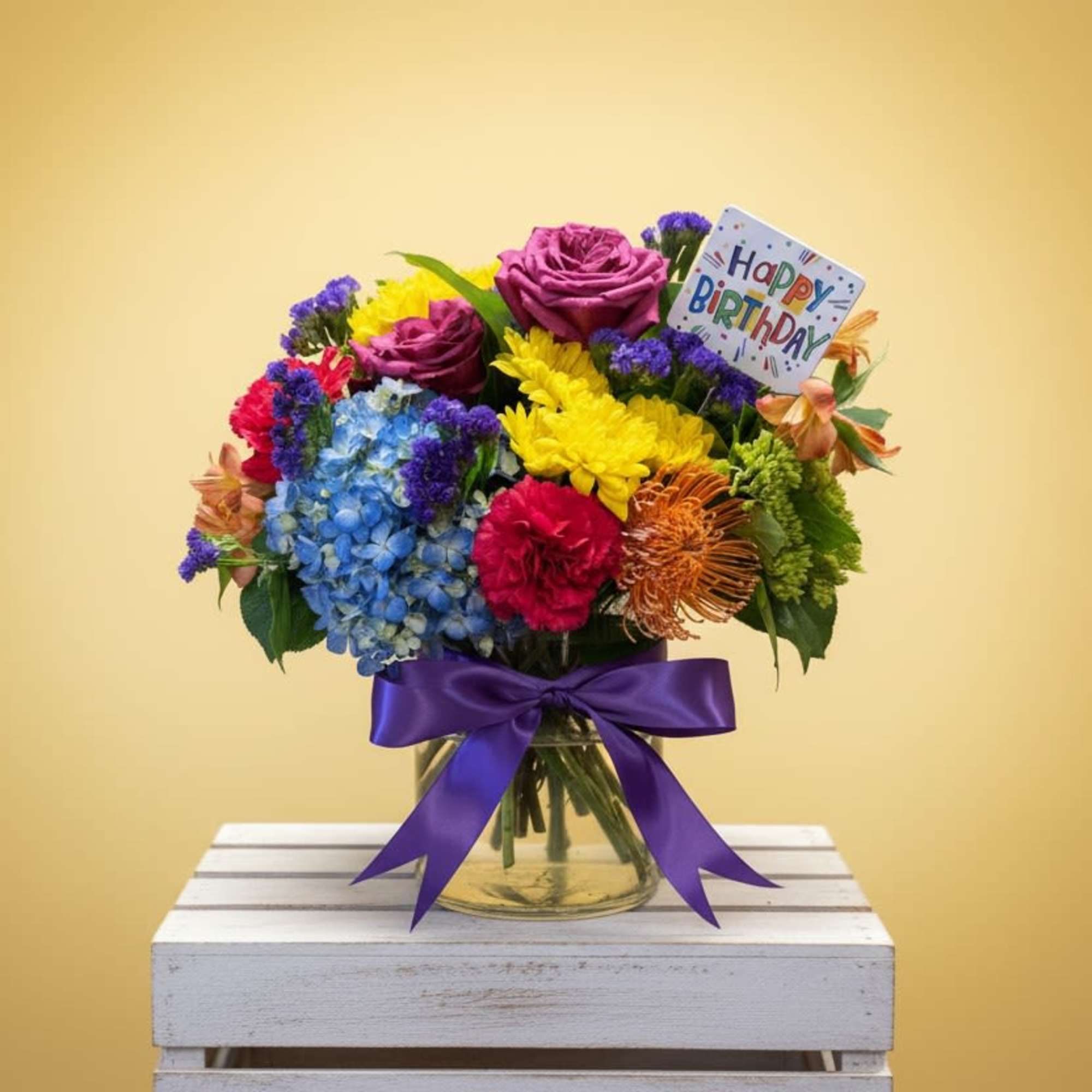 Wish someone you love with this Happy Birthday Floral arrangement.  This