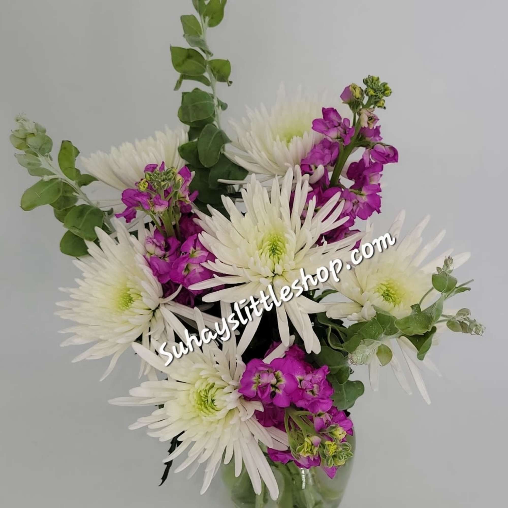 Beautiful Purple and white  chrysanthemum and stock flowers
