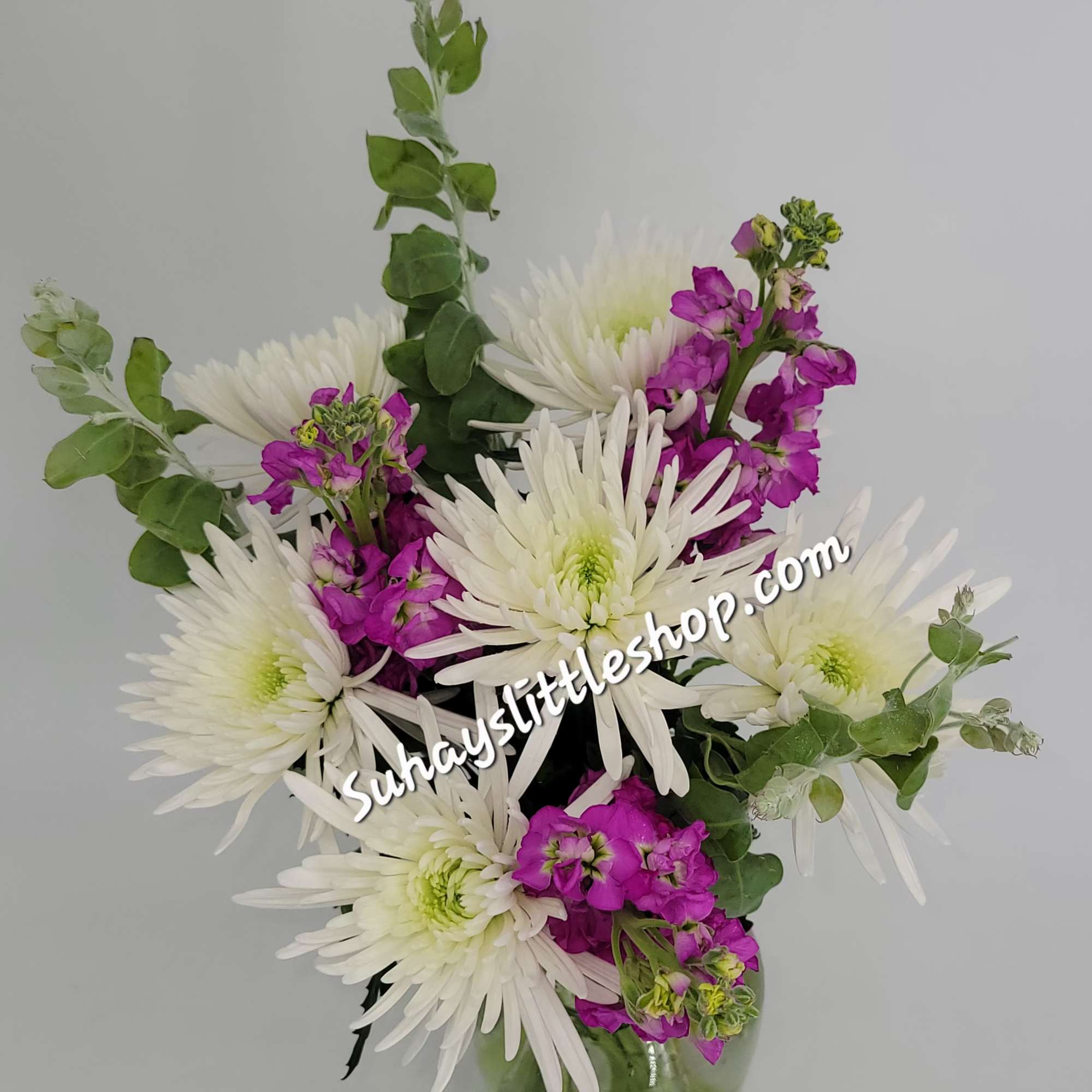 Beautiful Purple and white  chrysanthemum and stock flowers
