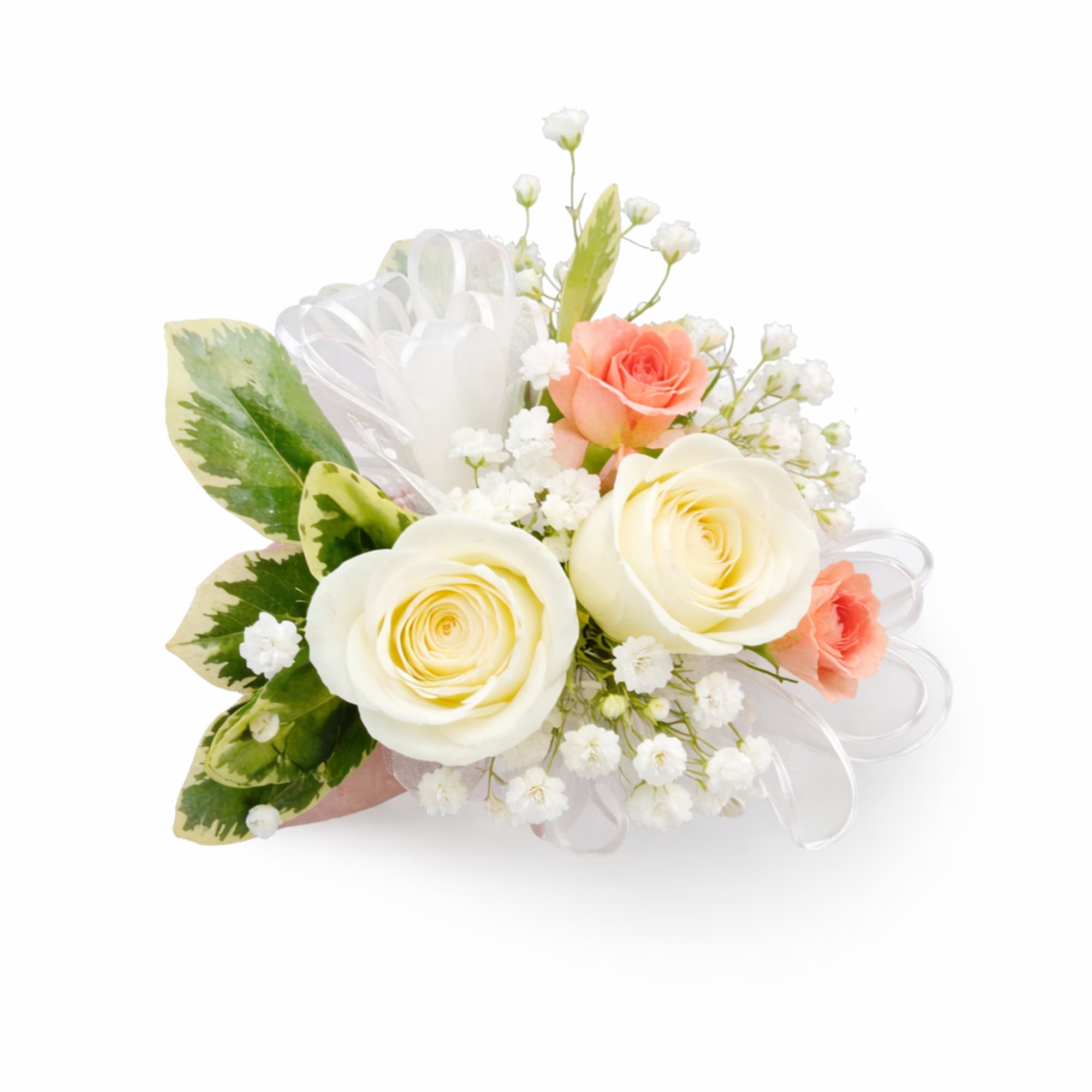 Peach and White wristlett