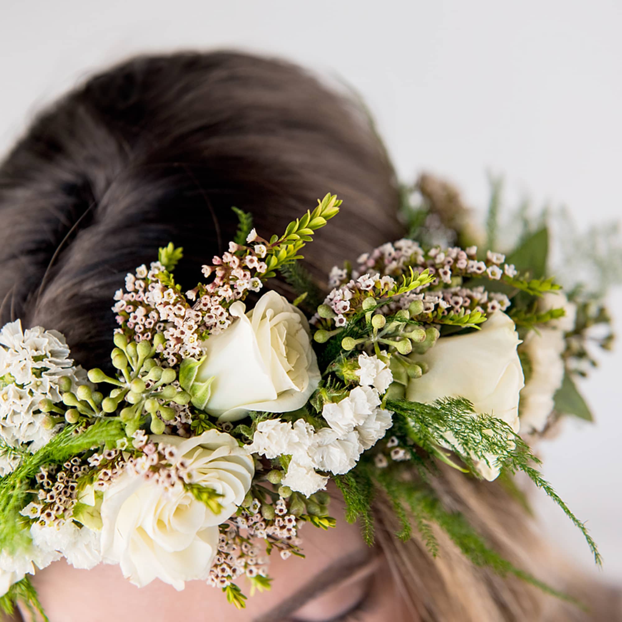 Neutral &amp; Lush Flower Crown made with the freshest florals of the