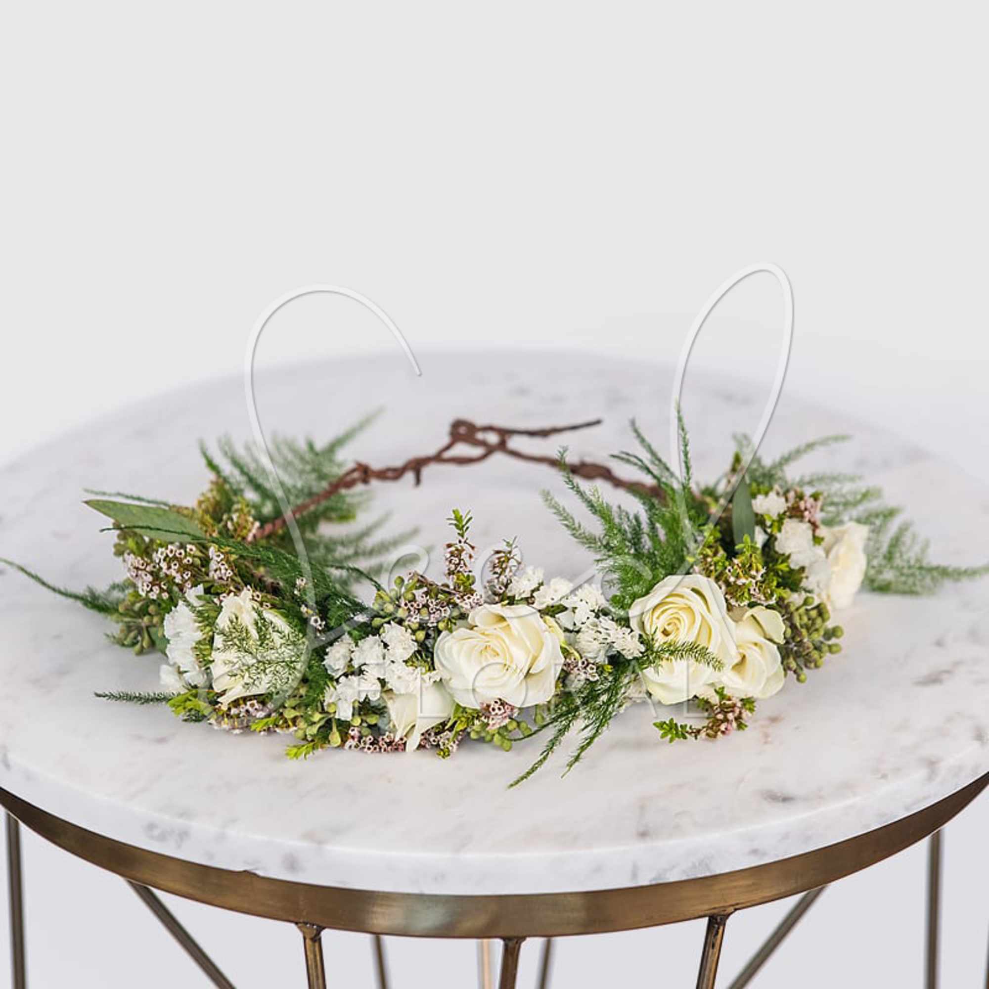 Neutral &amp; Lush Flower Crown made with the freshest florals of the