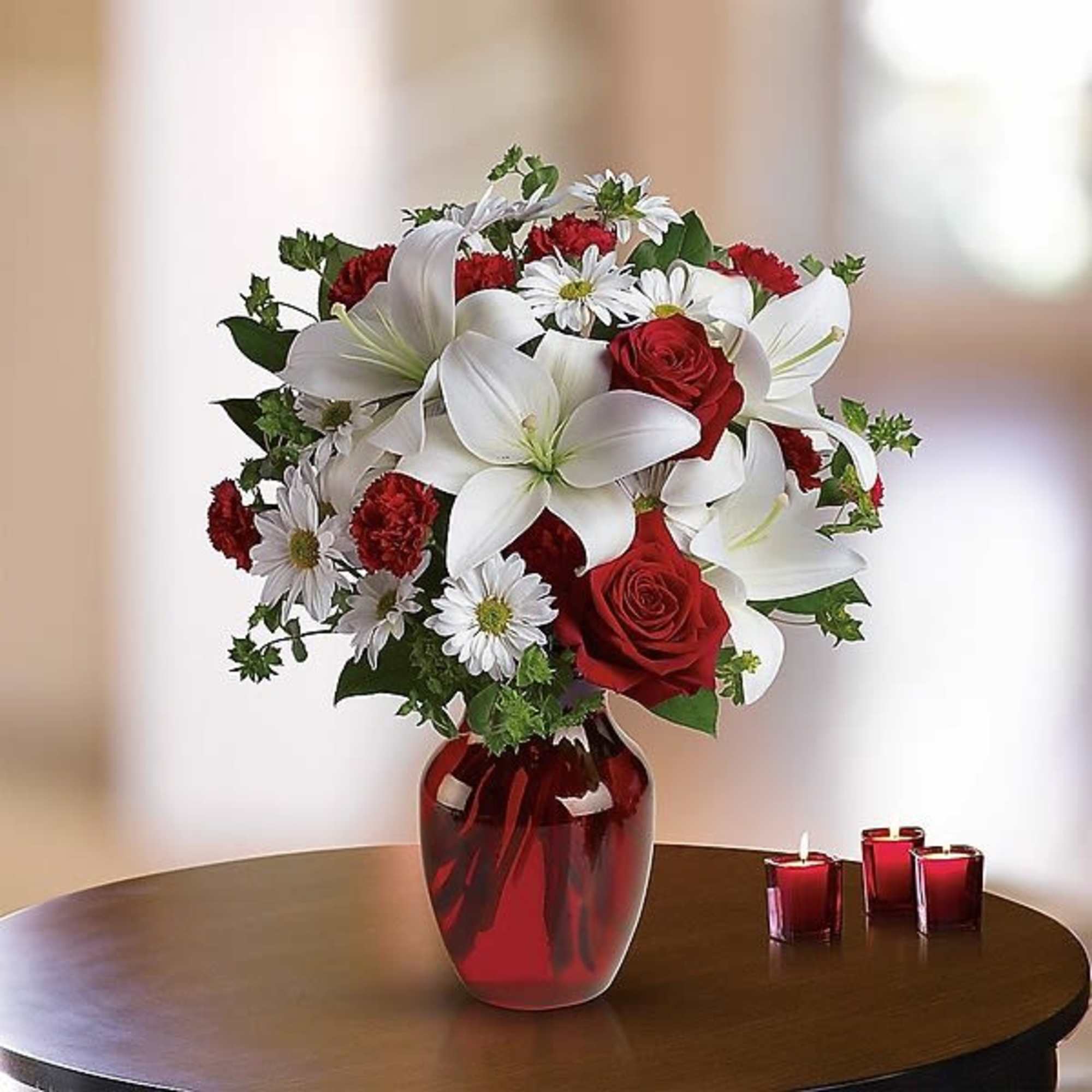 Add some romance to the holiday season with this rich arrangement of