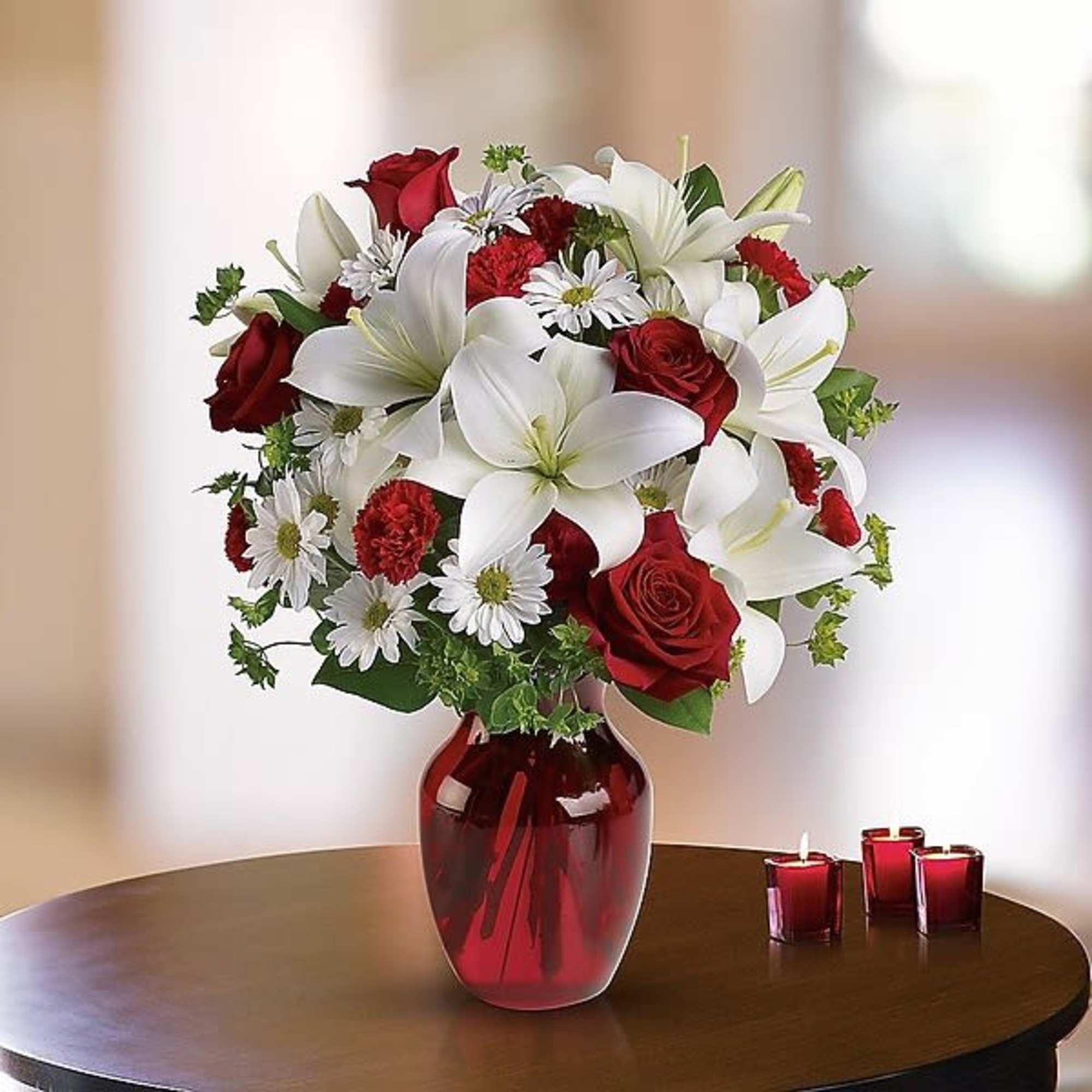 Add some romance to the holiday season with this rich arrangement of