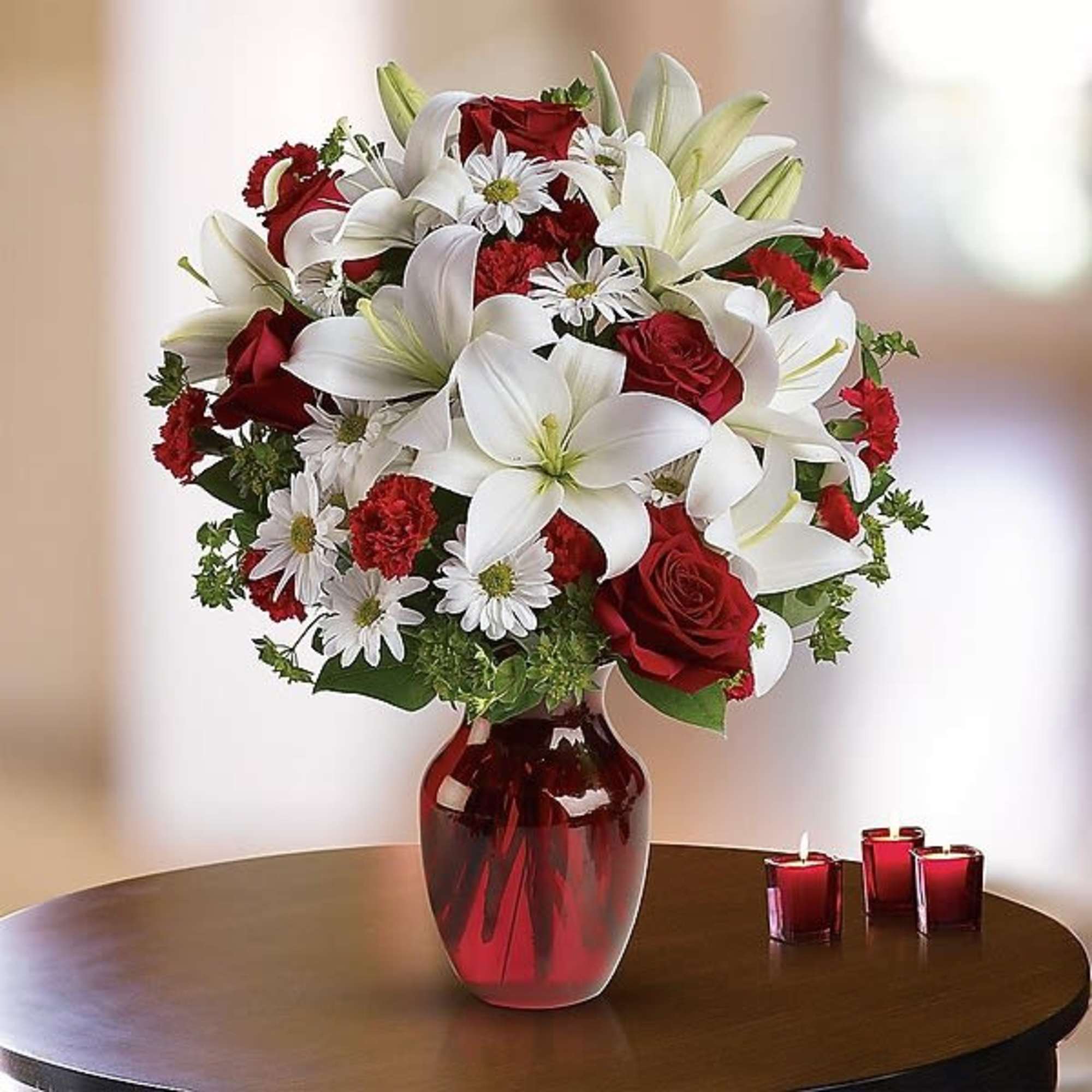 Add some romance to the holiday season with this rich arrangement of