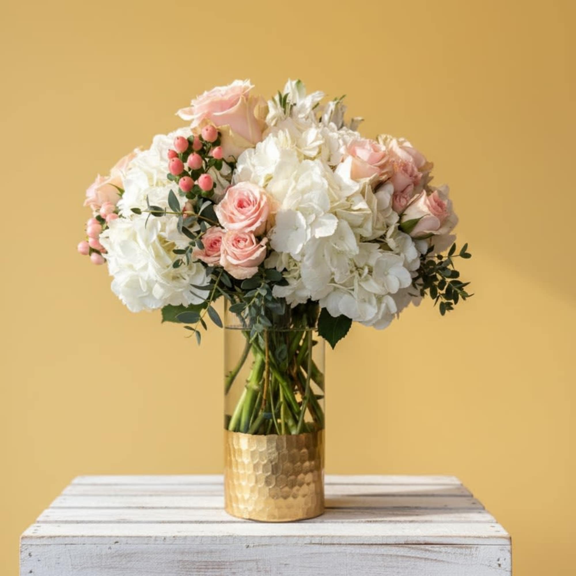  This blush beauty brings elegant excitement to any room with its