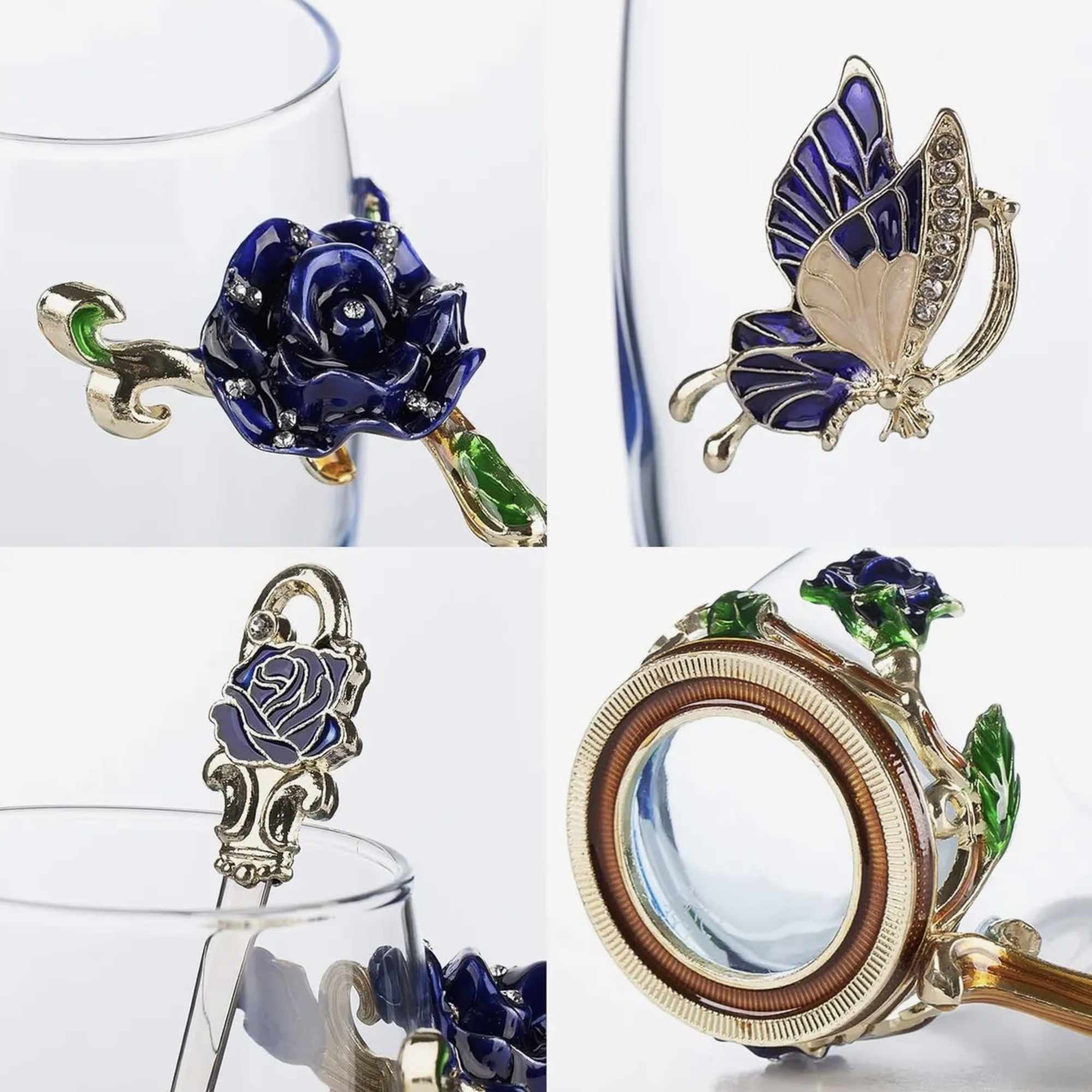 Enjoy tea with elegance using this handmade glass tea cup set featuring