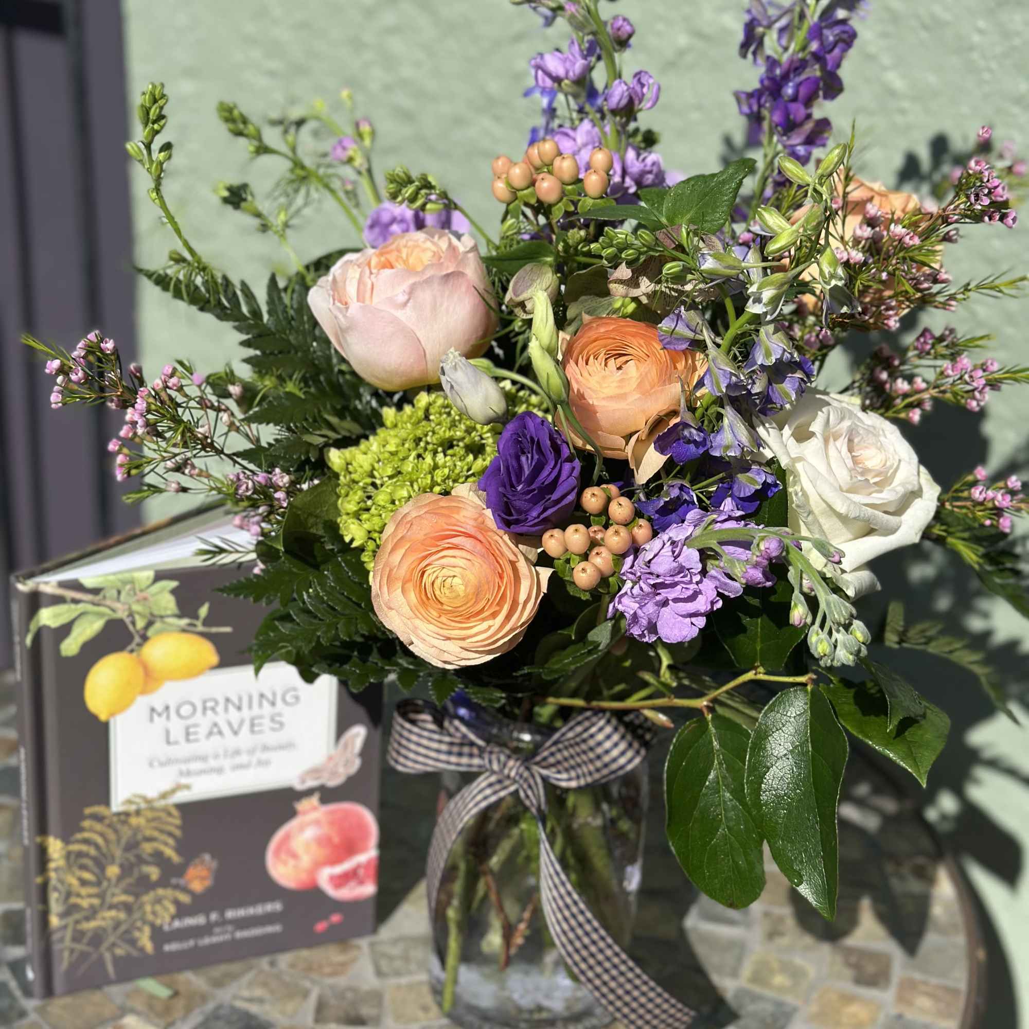 Introducing "Morning Leaves," a special book-and-flowers gift created in collaboration with fellow