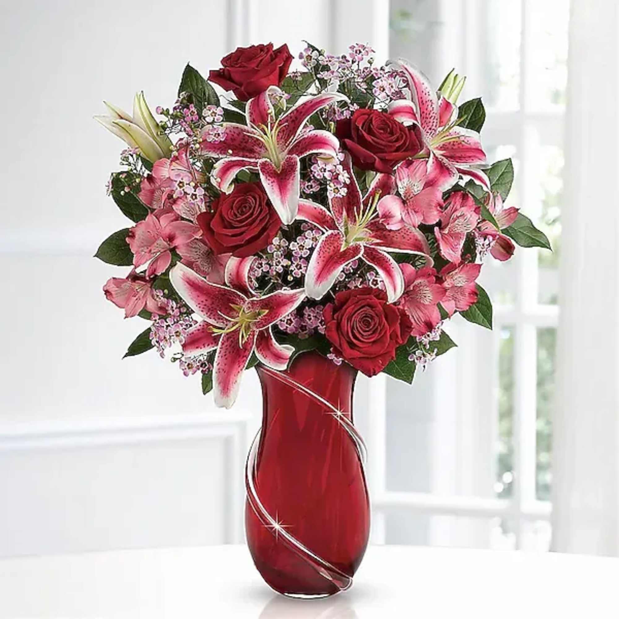 Wrap her in love with this dramatic display of affection! Inspired by