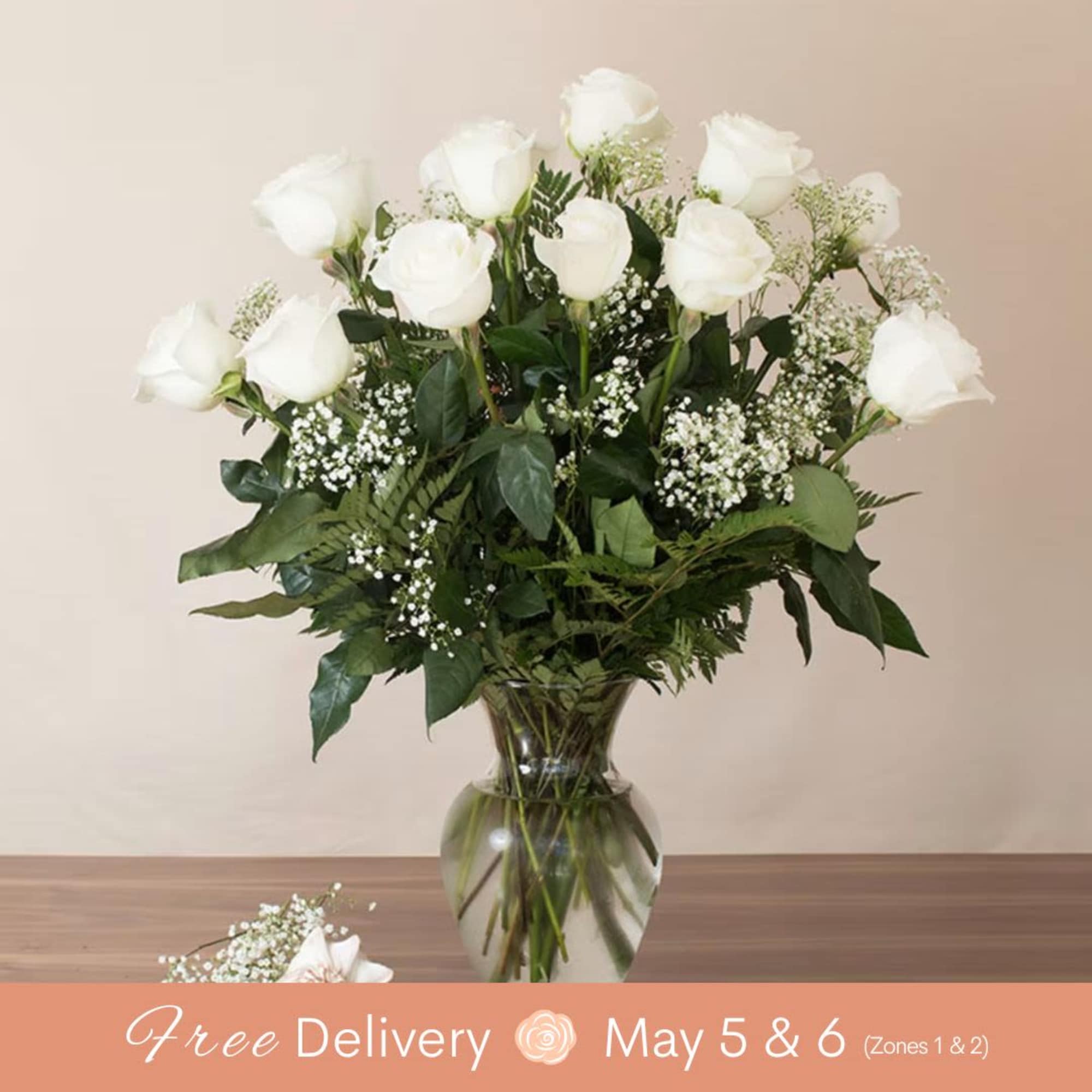 Dozen Premium Long-Stem Roses in Glass Vase | Honolulu &amp; Oʻahu Flower