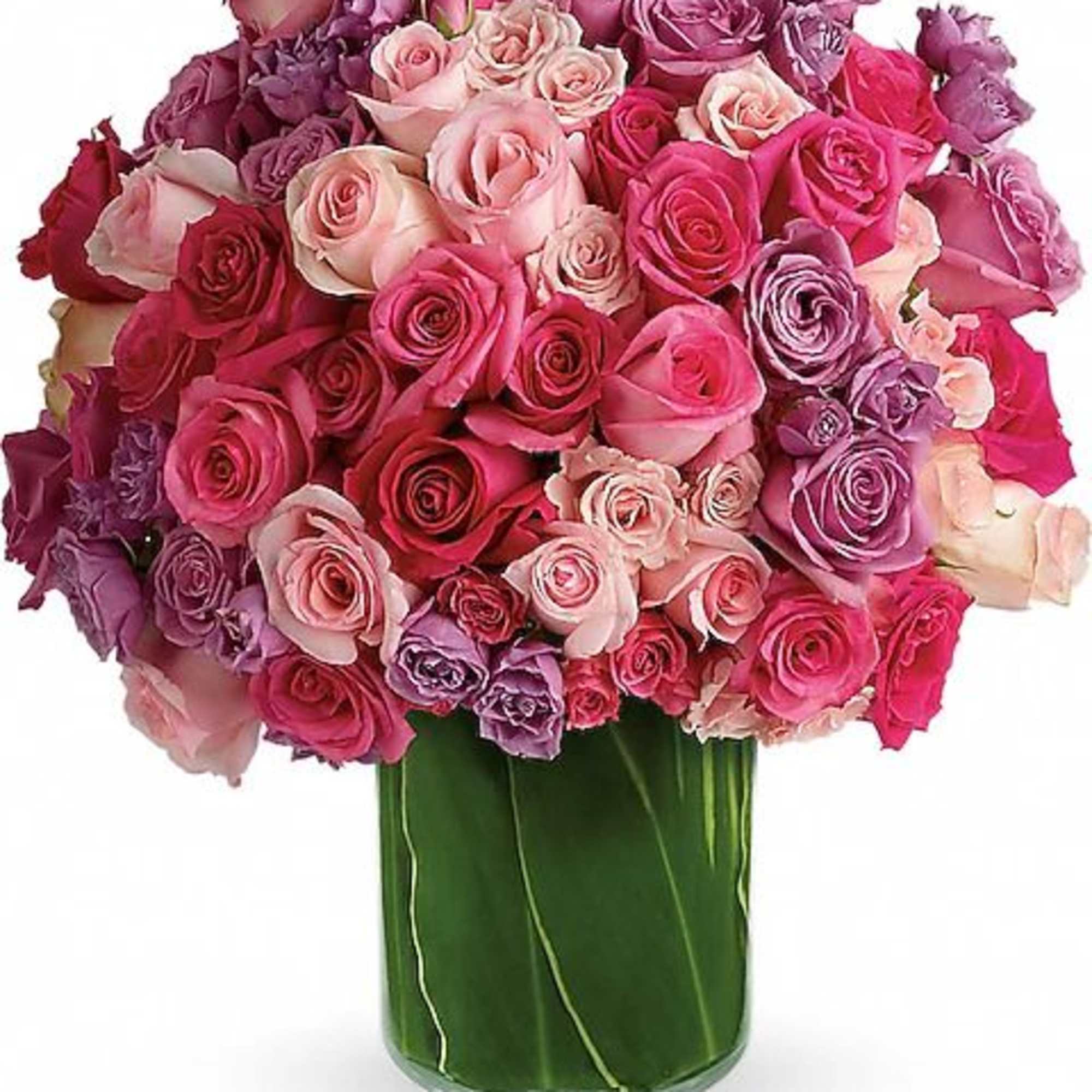 It's almost too gorgeous to take in. Lush roses and spray roses