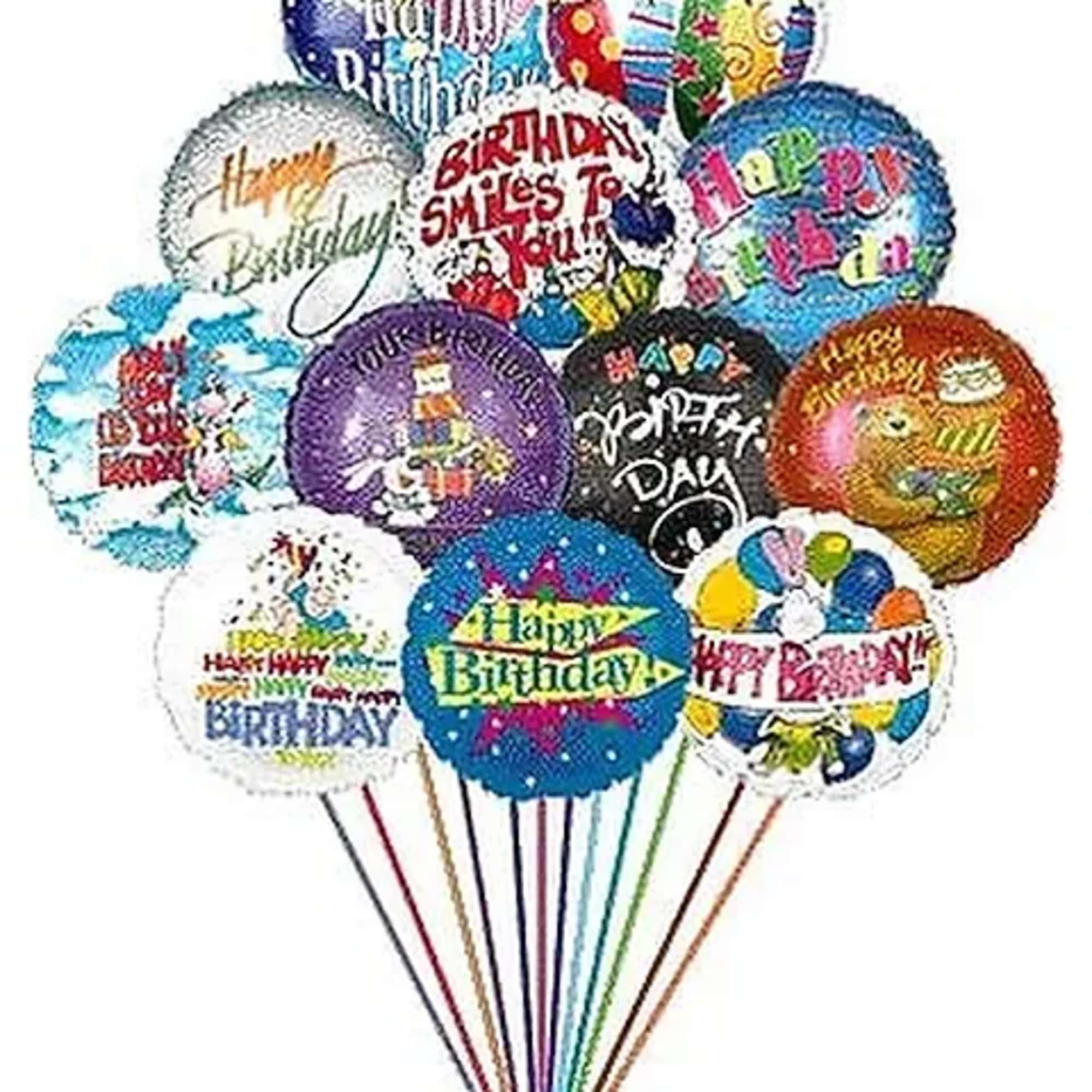 No matter what age they are; One dozen Happy Birthday mylar balloons