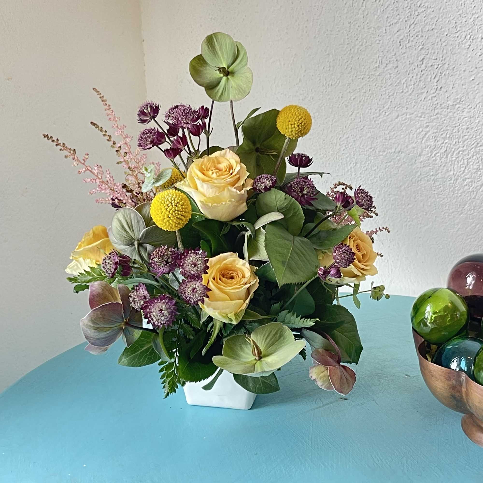 This coffee time  inspired arrangement  is A nice mix 