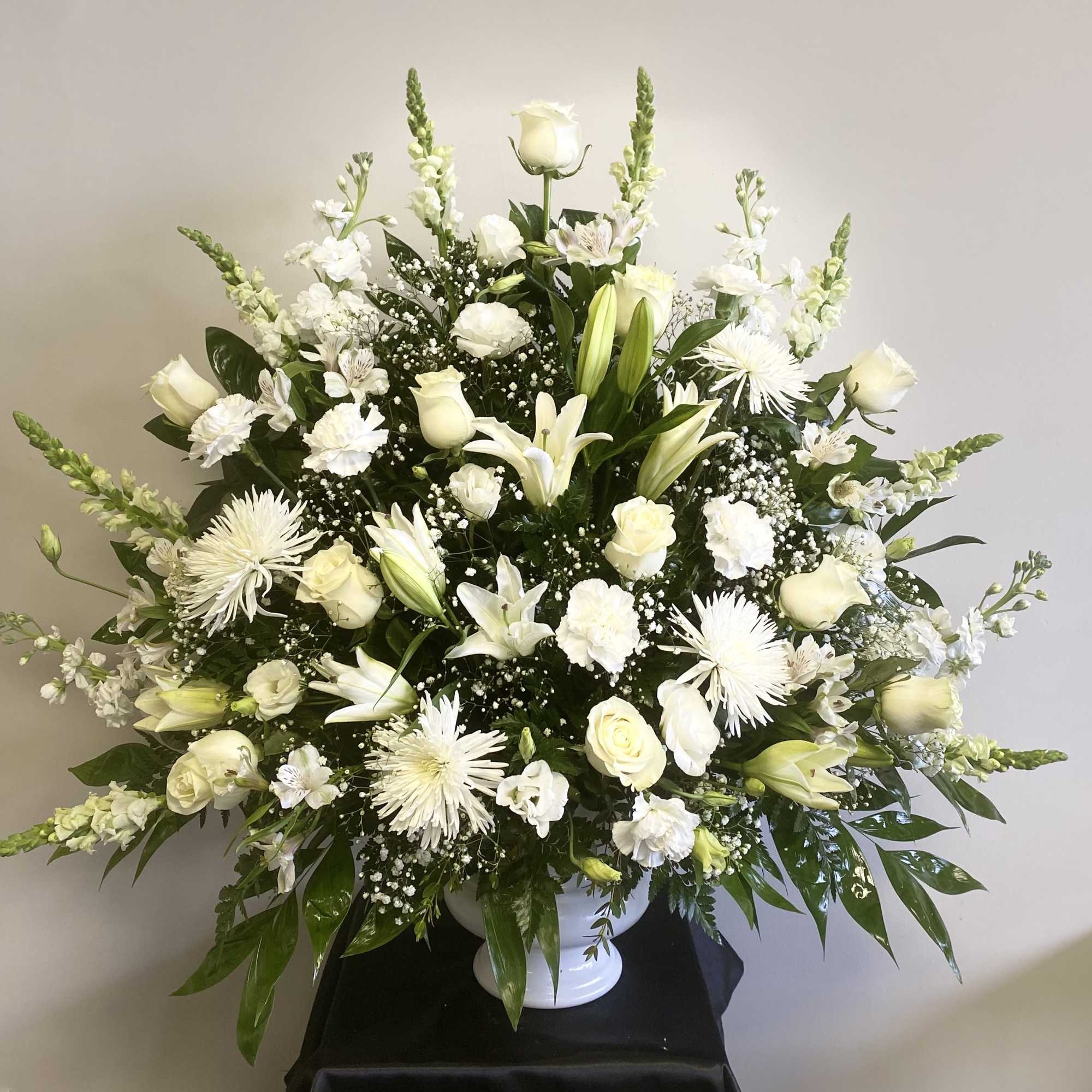 All white arrangement