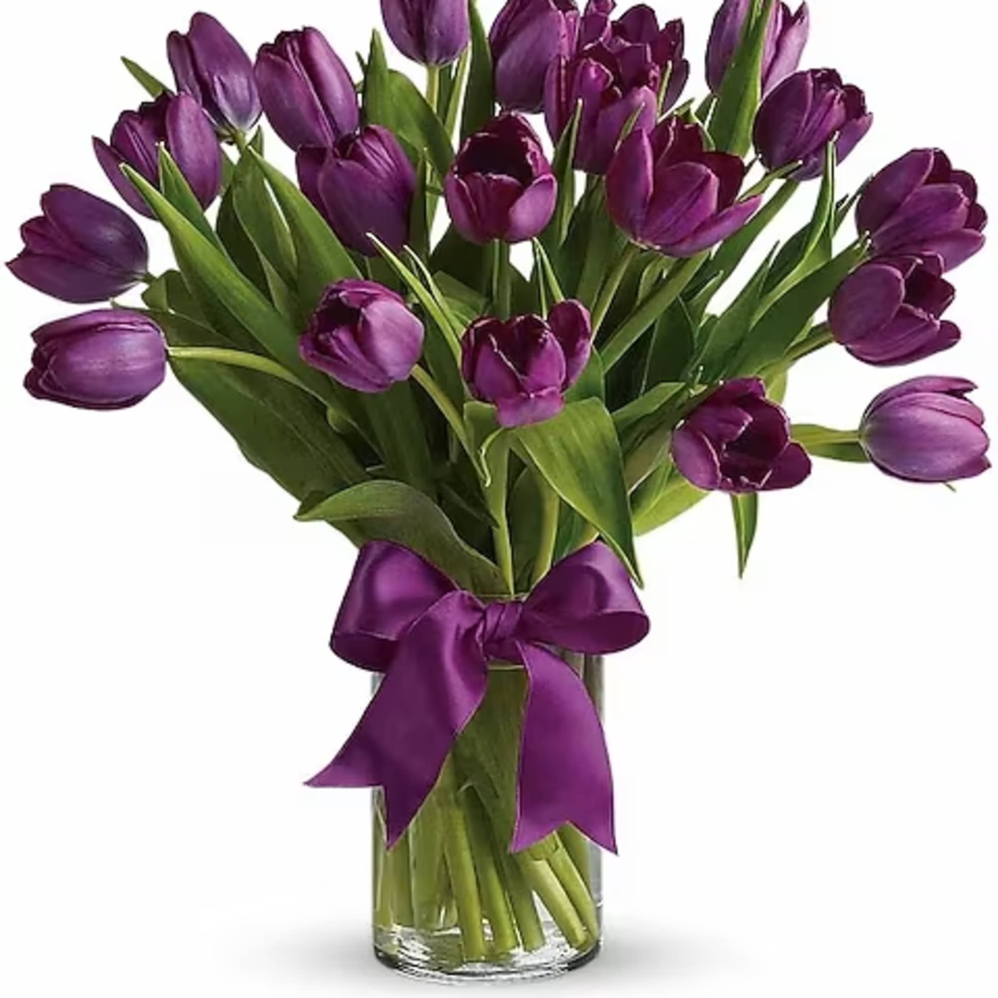 Beautiful and "simply said" purple tulips are a hip way to show