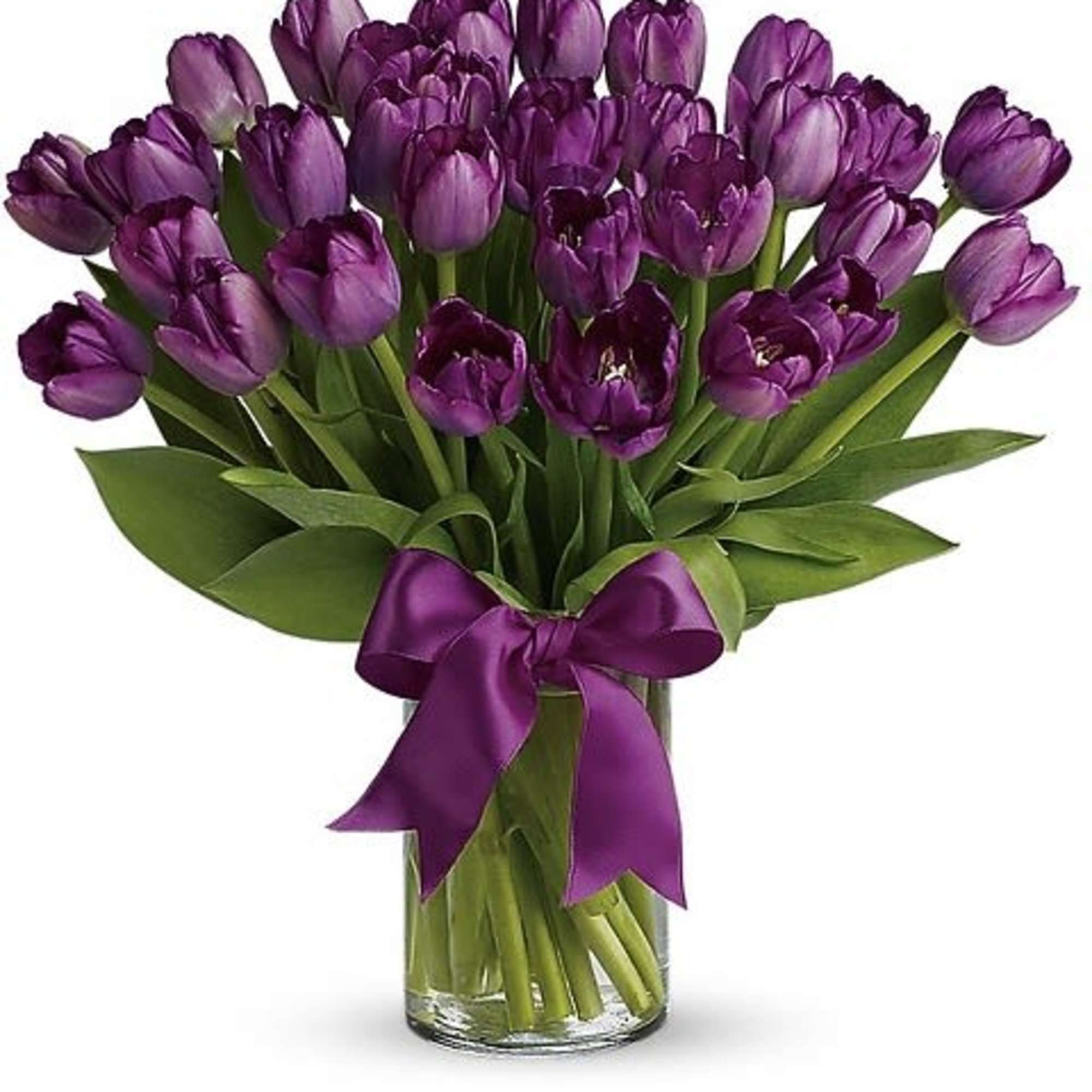 Beautiful and "simply said" purple tulips are a hip way to show