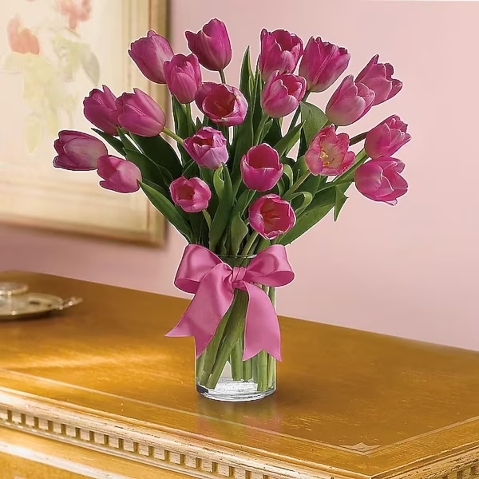 Beautiful and "simply said" light pink tulips are a hip way to