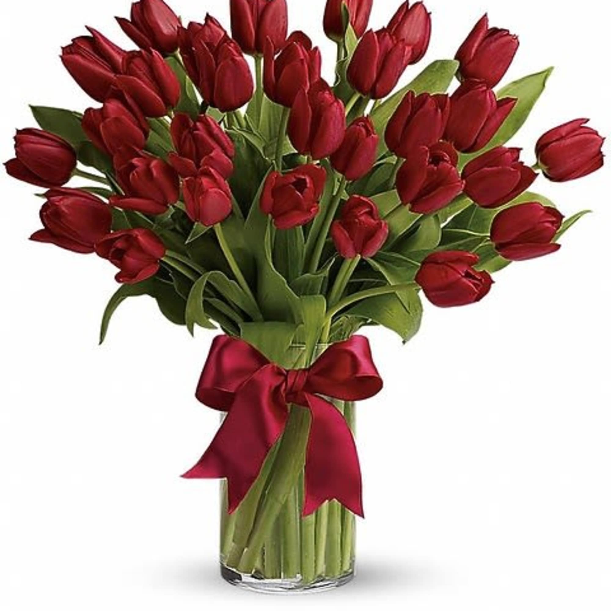 Beautiful and "simply said" red tulips are a hip way to show