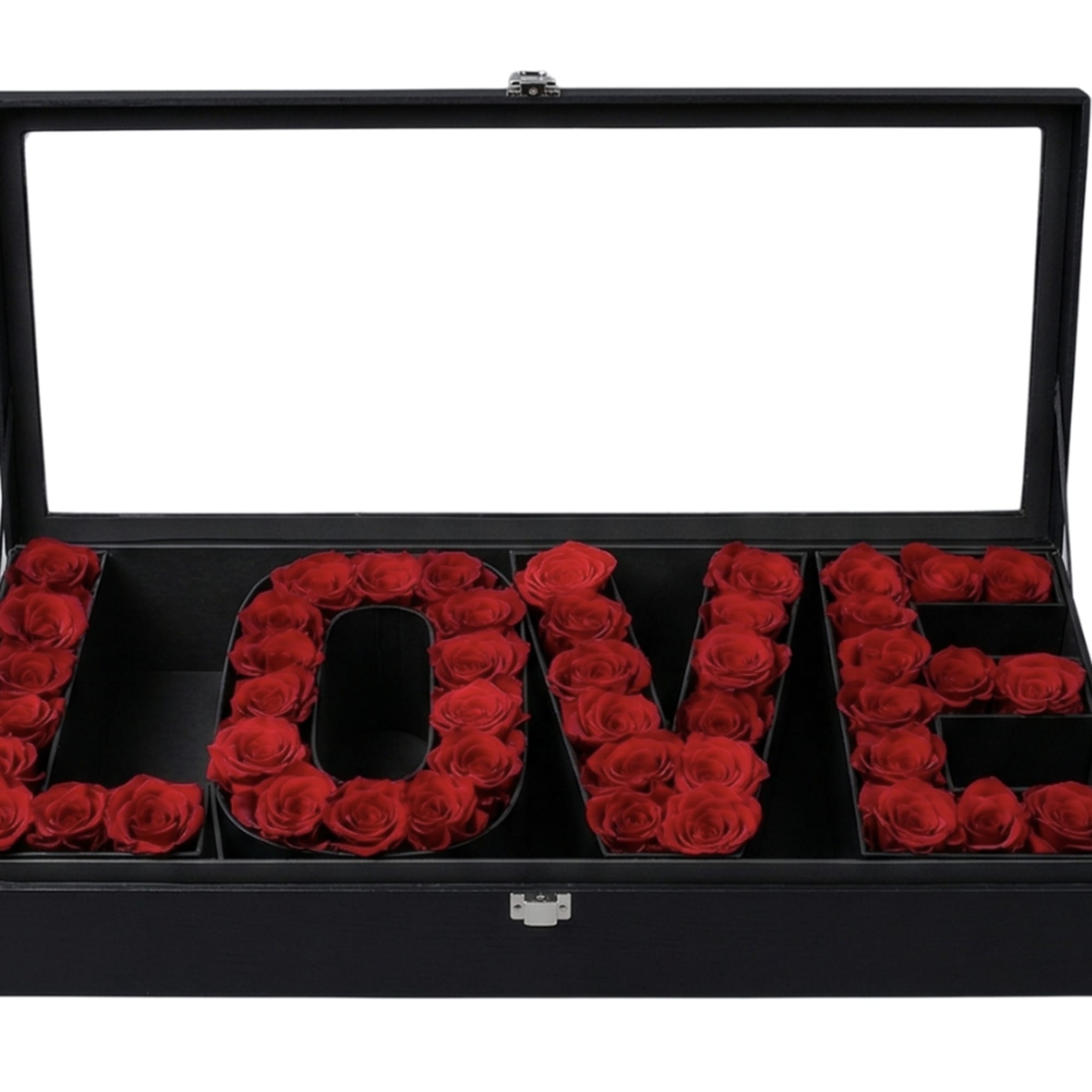 A large love box with premium red roses 