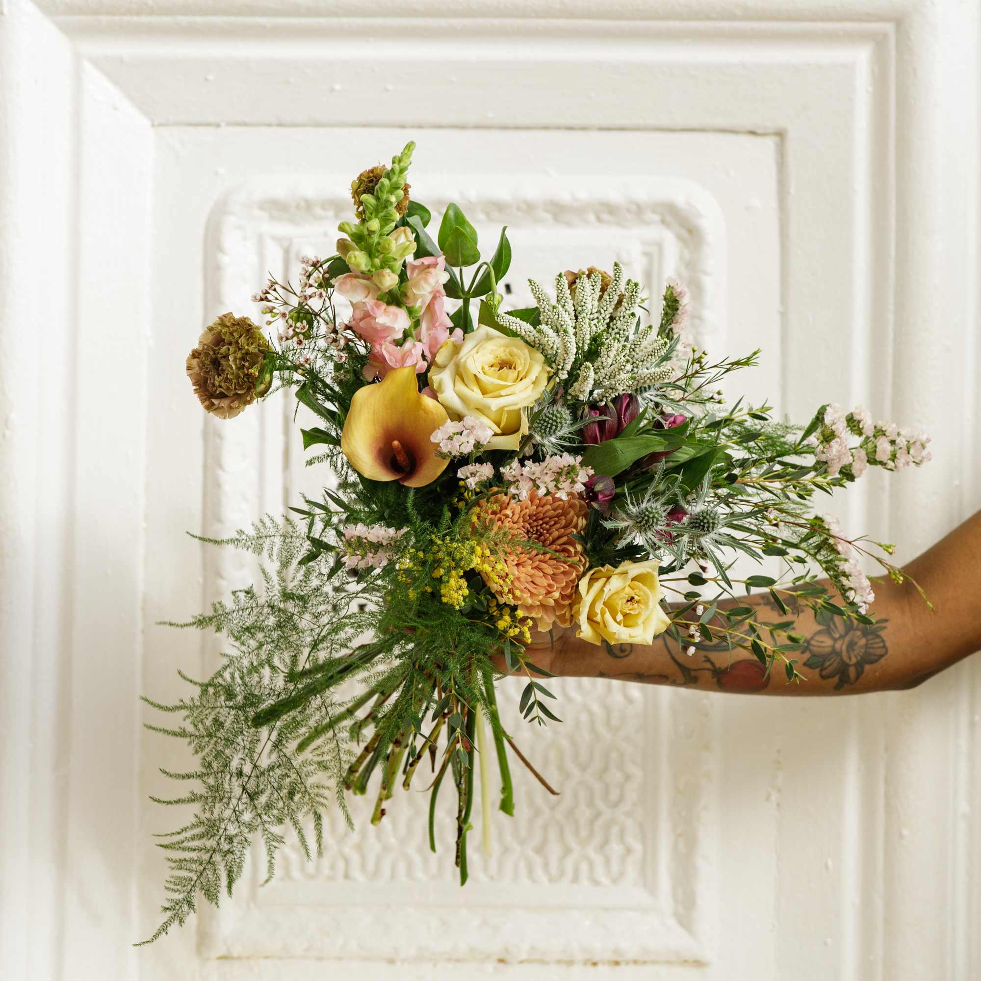 Gift them this fresh hand-tied bouquet, created using a mix of fragrant