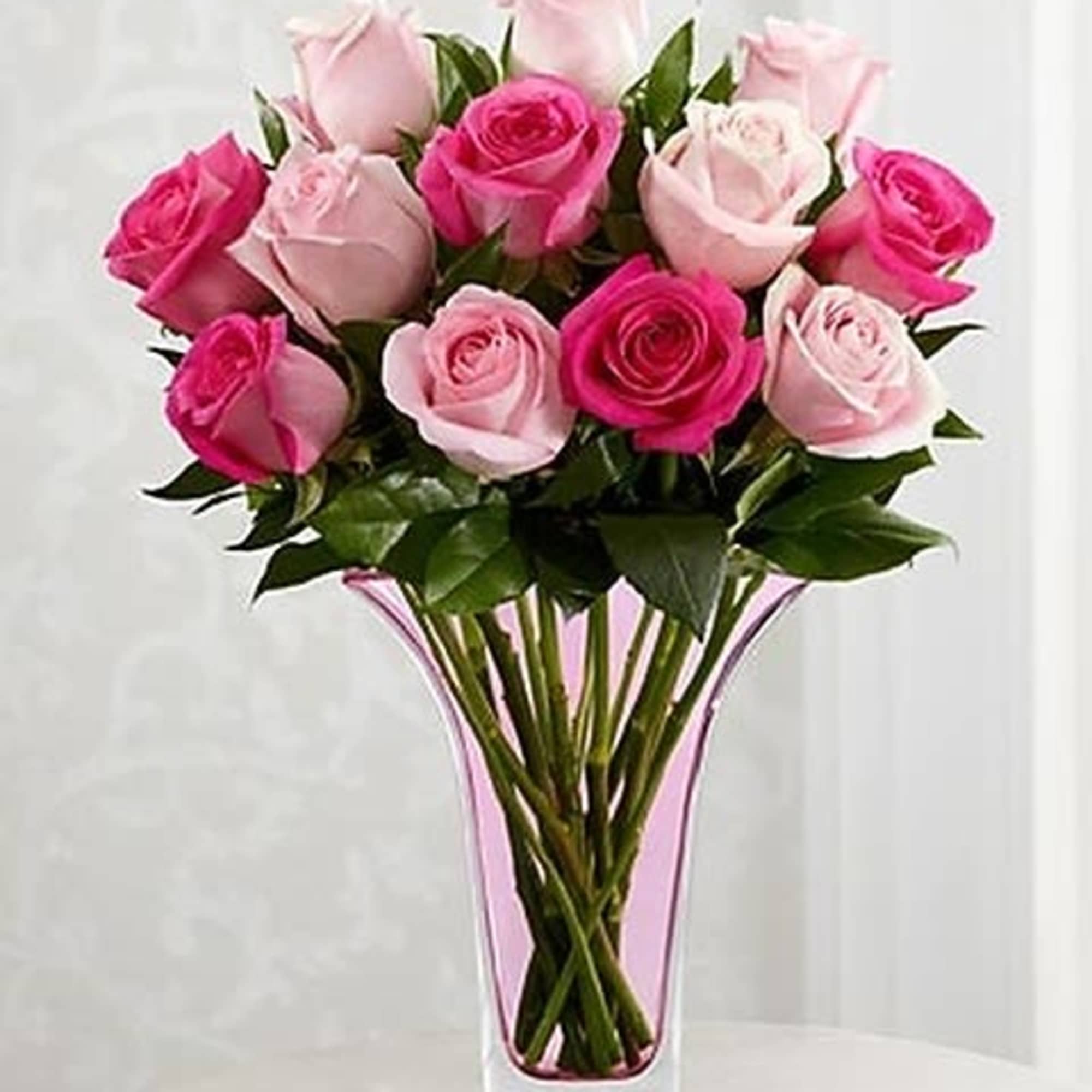 The Mixed Pink Rose Bouquet is a delightful way to show your