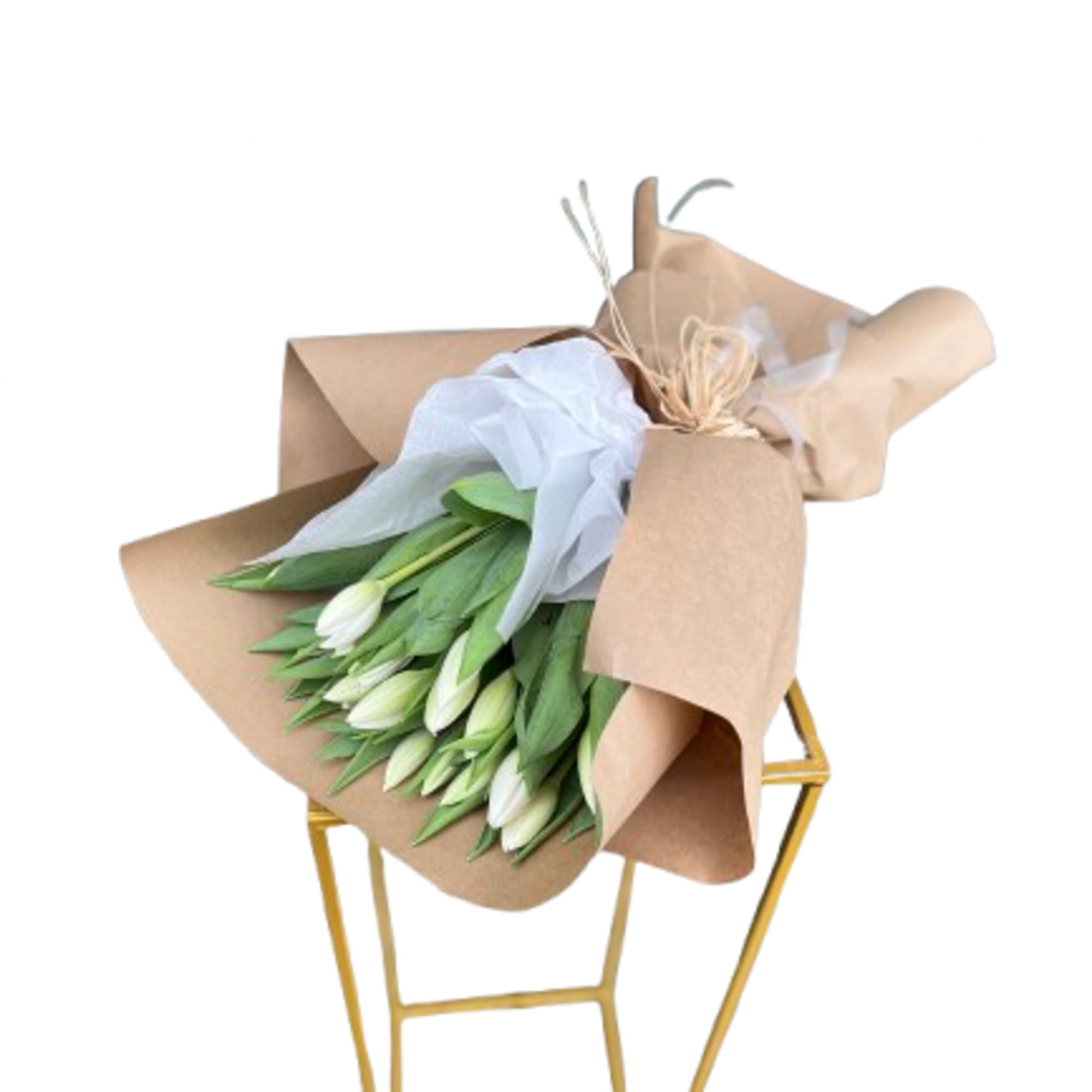 White #20 #30 #40 tulips bouquet Lavender