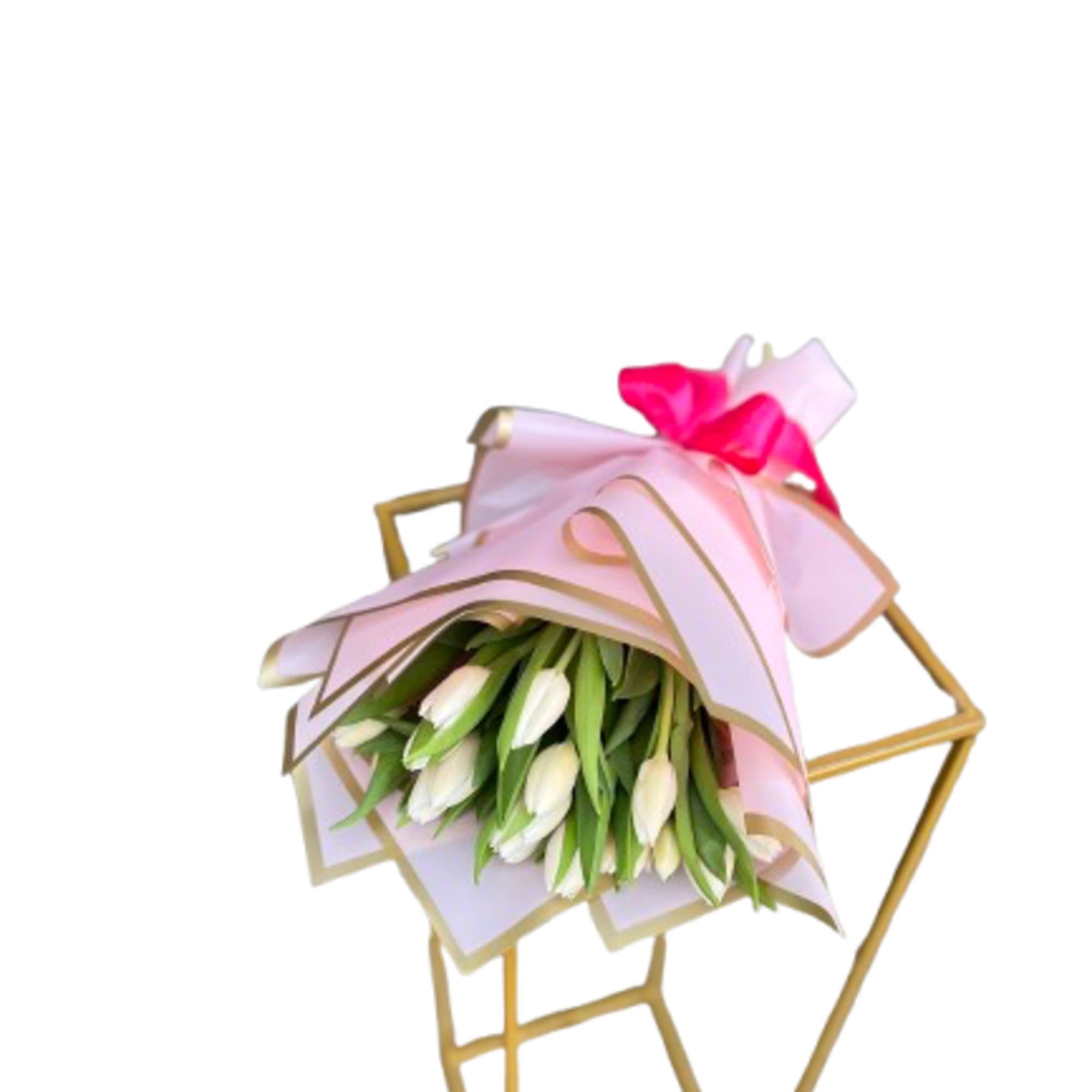 White #20 #30 #40 tulips bouquet Lavender