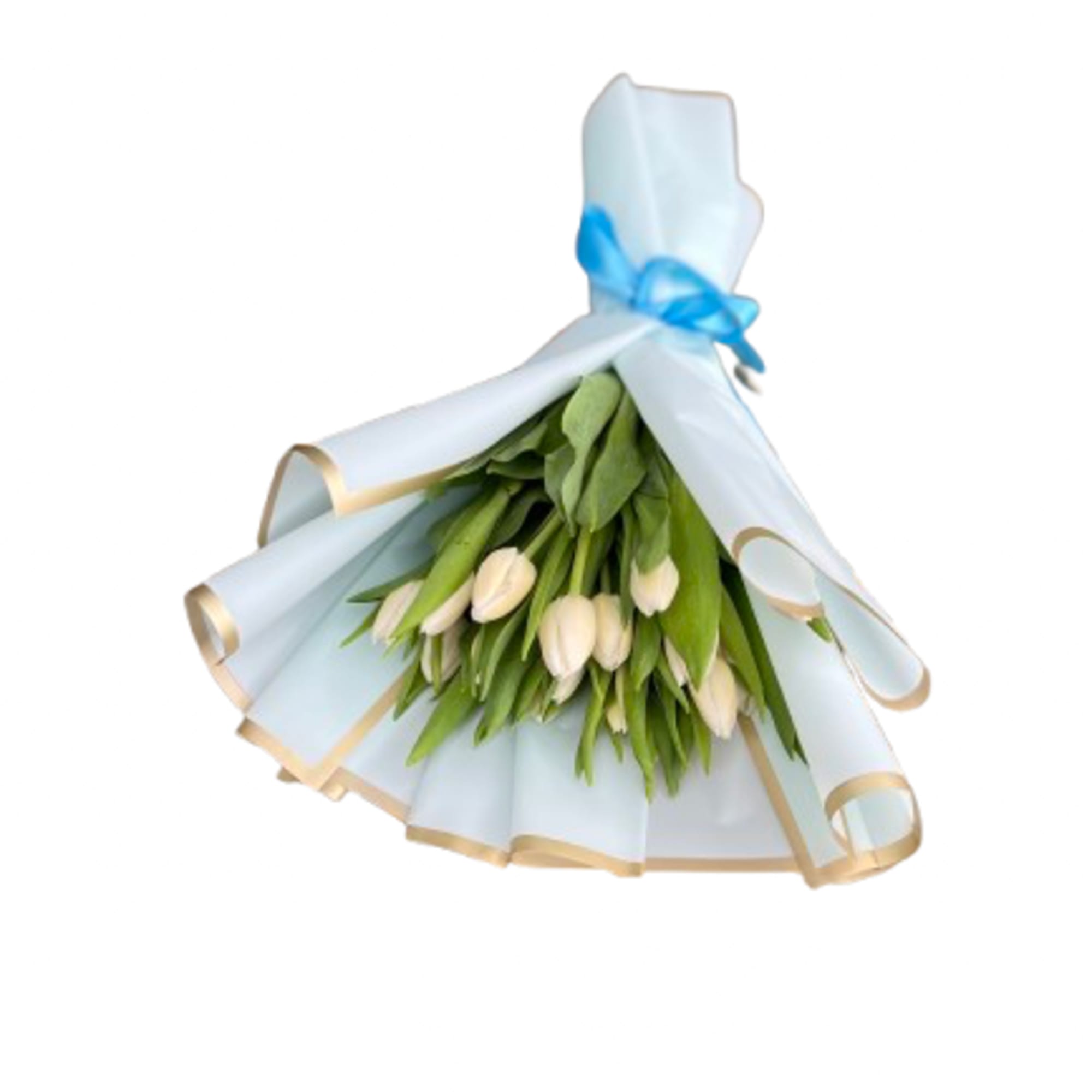 White #20 #30 #40 tulips bouquet Lavender