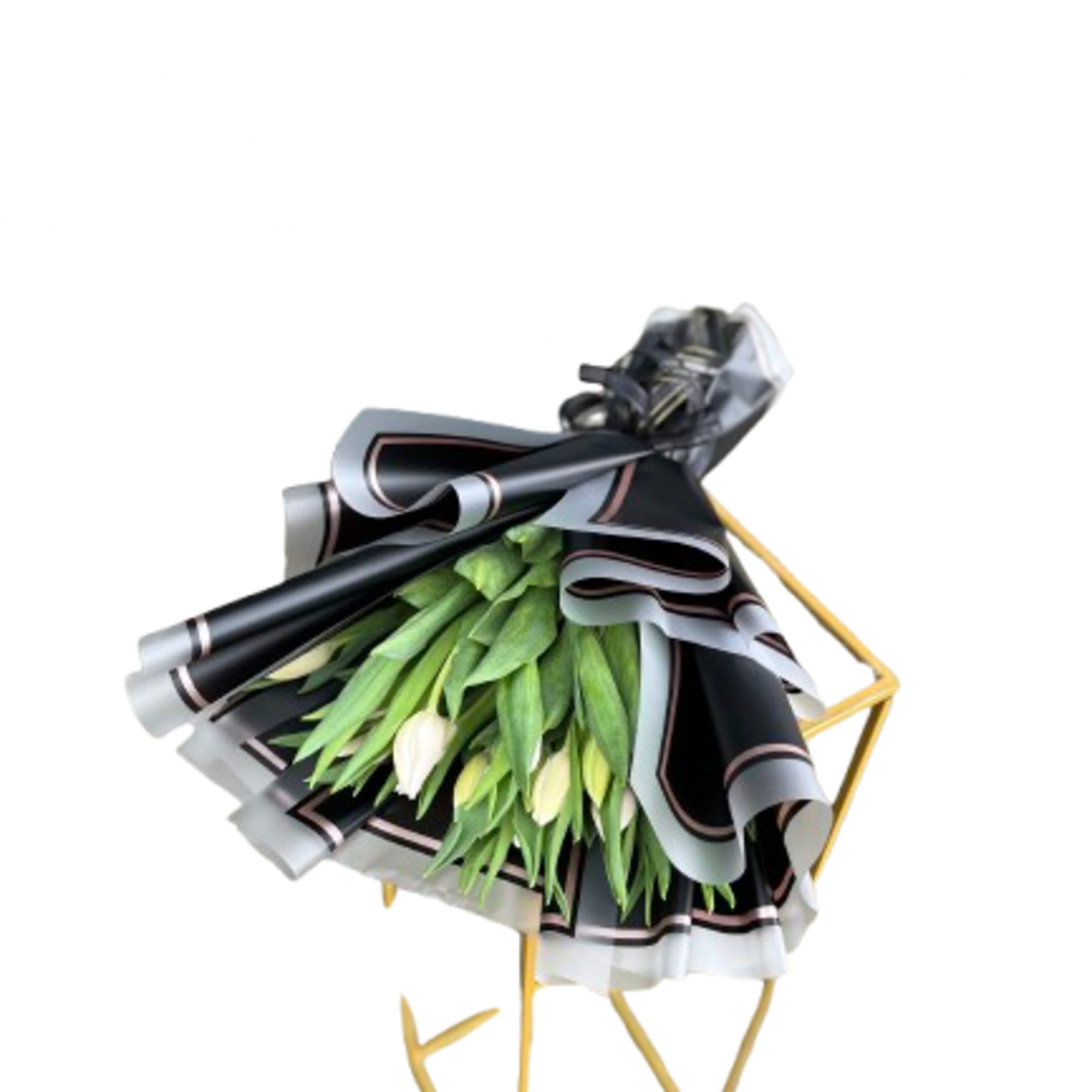 White #20 #30 #40 tulips bouquet Lavender