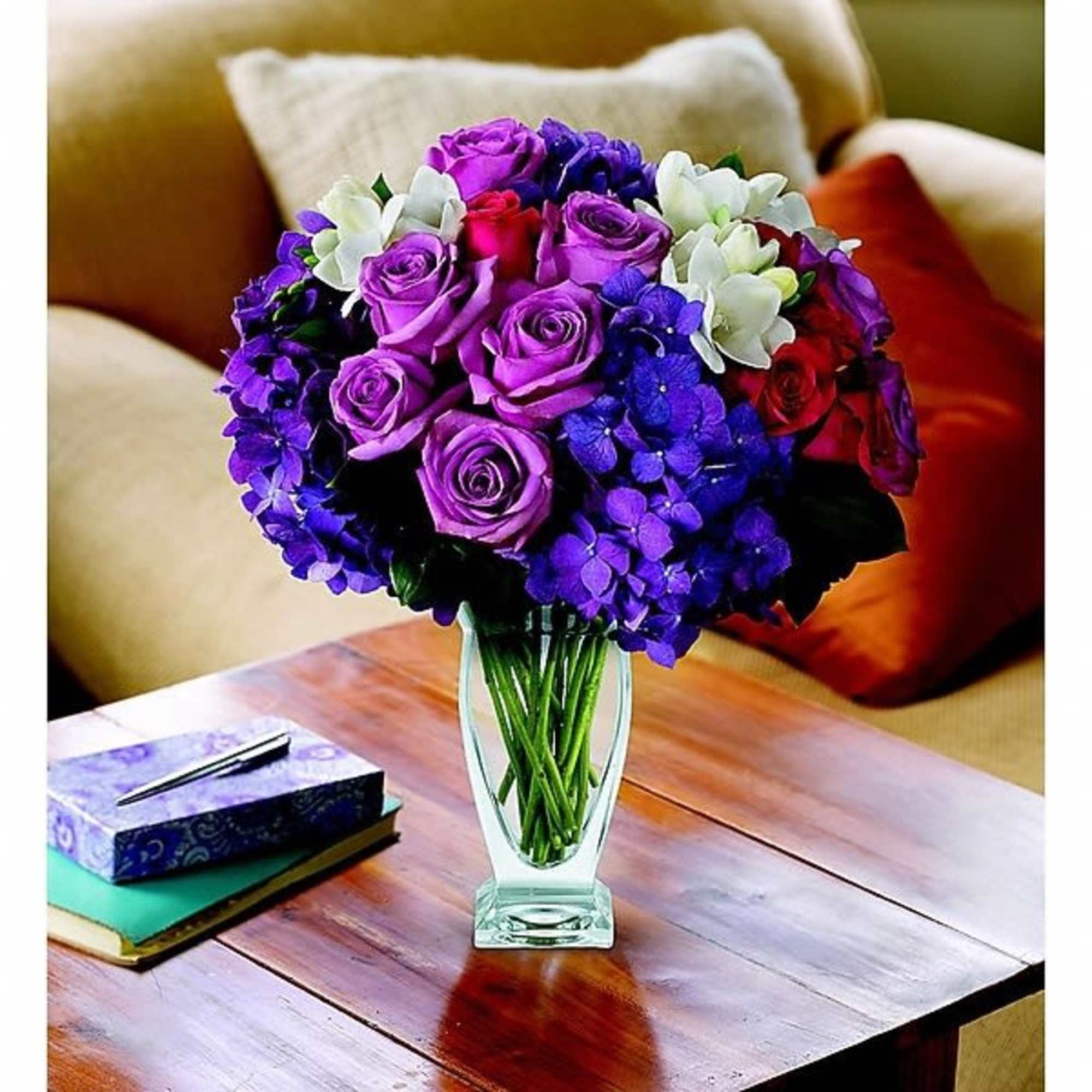 She'll wax poetic over this posh purple presentation! A unique mix of