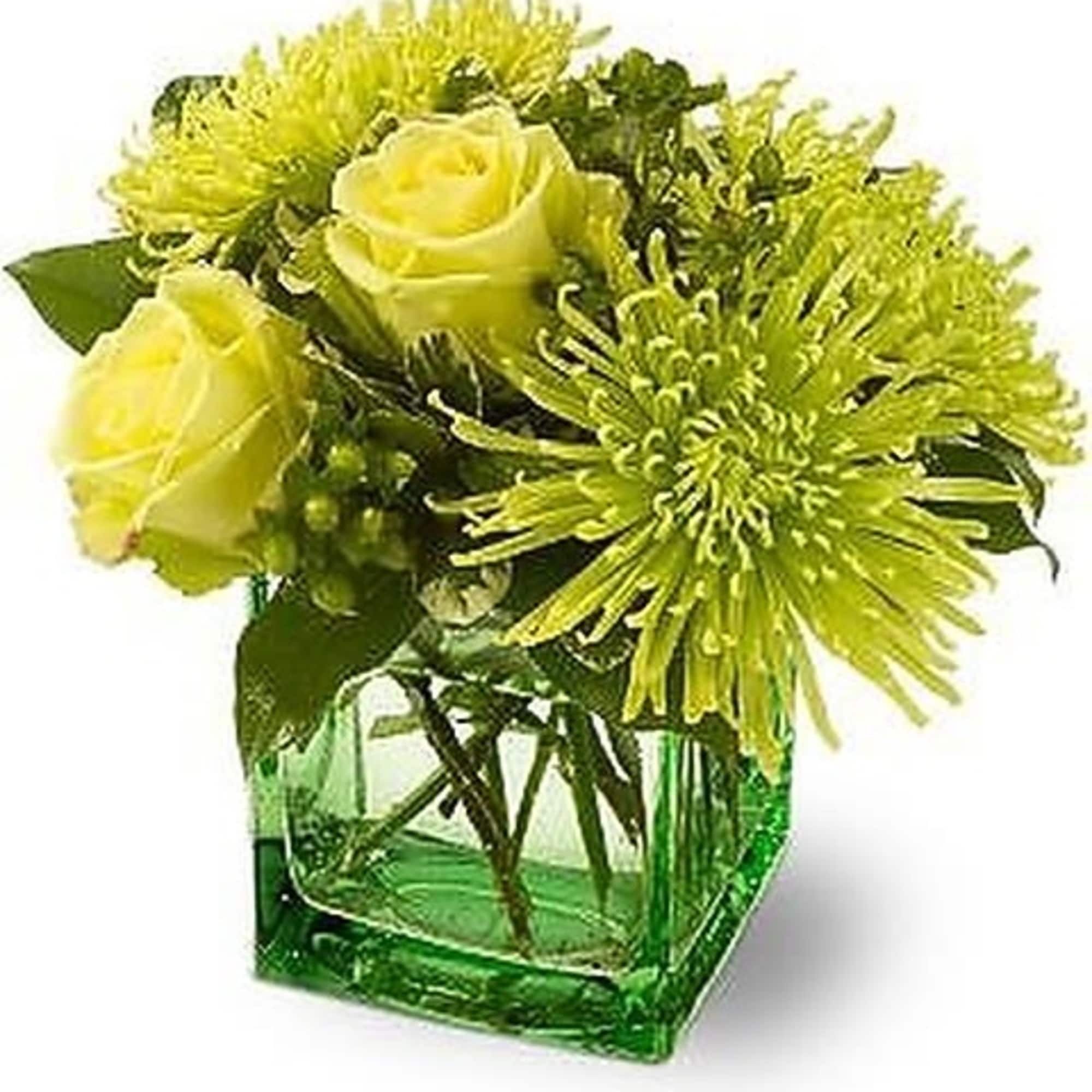 A green light means, &ldquo;Go!&rdquo; and this all-green flower arrangement is ready