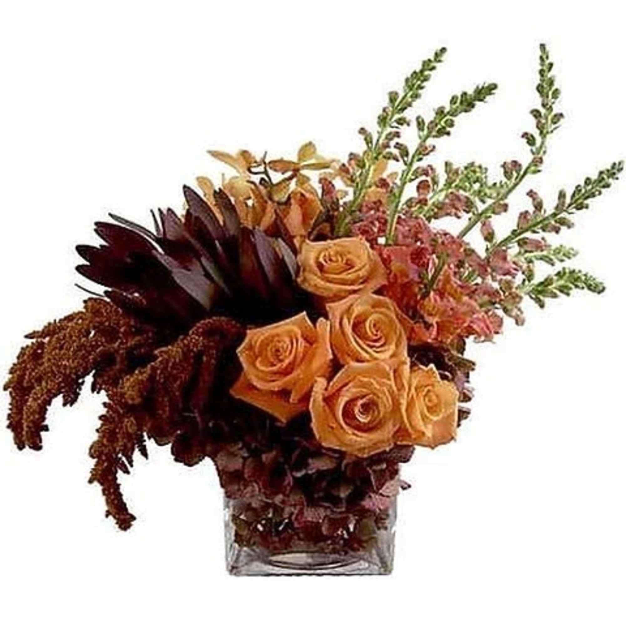 Warm earth tones make this arrangement a perfect expression of emotion on