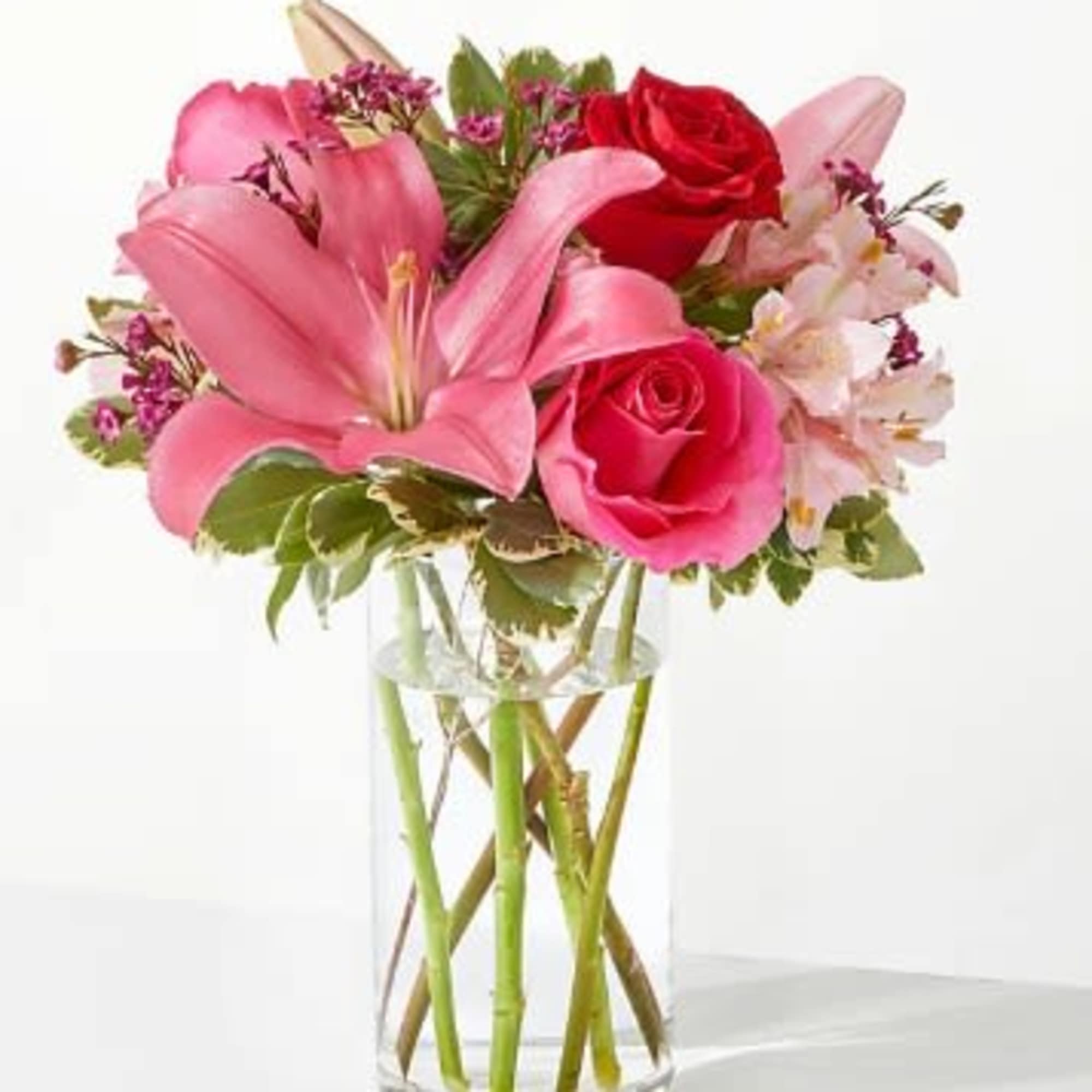 Fall in love with the red and pink florals of our Lucky